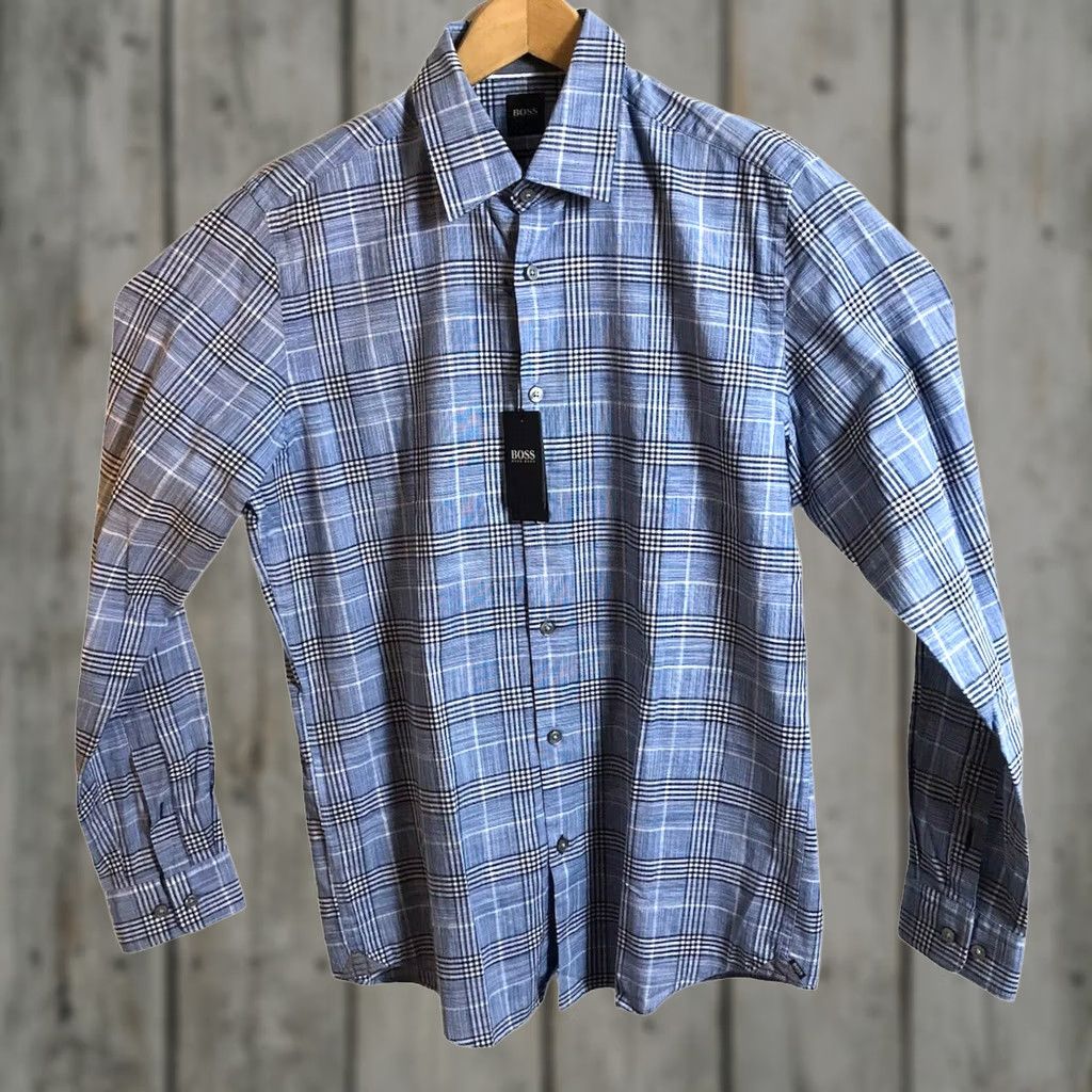 Hugo Boss BOSS Hugo Boss Shirt Mens S Blue Plaid Regular Fit Button-Up Long Sleeve Collared 100% Cotton NEW Size US S / EU 44-46 / 1 - 1 Thumbnail
