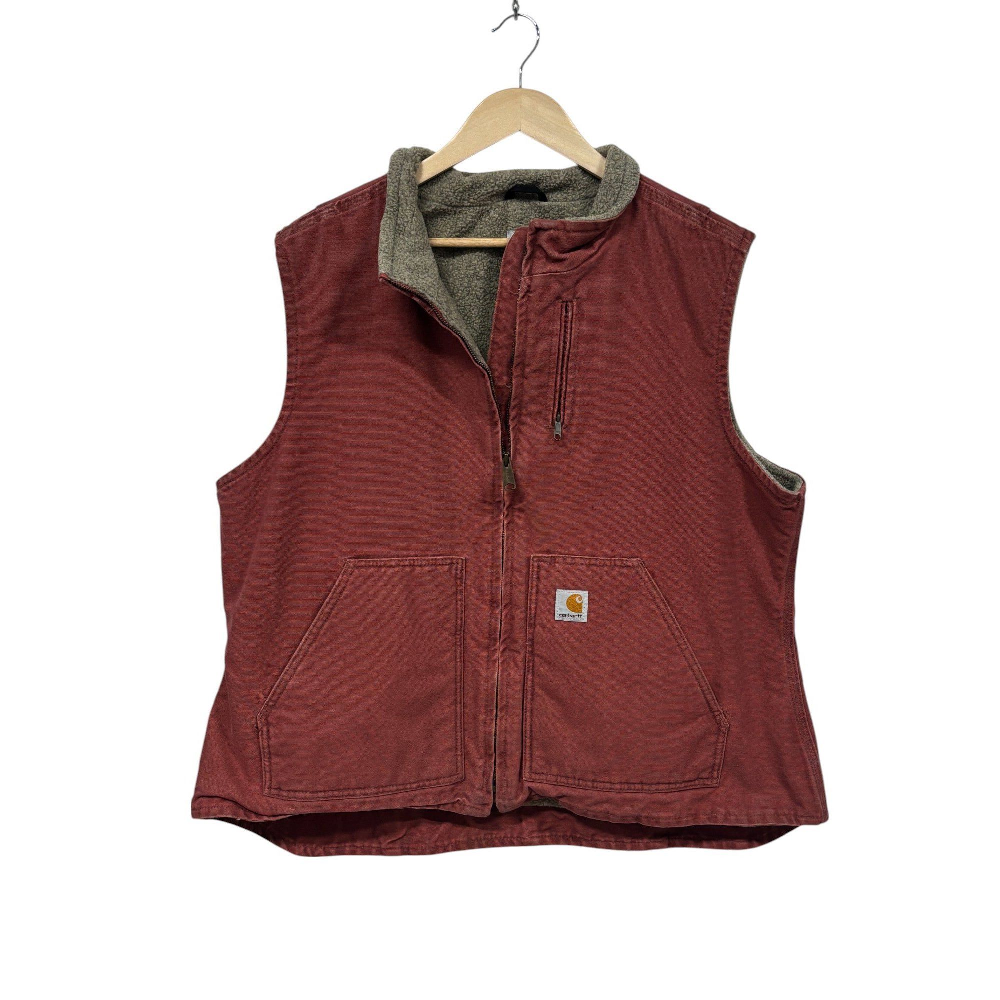 Carhartt Vintage Carhartt Women's Sherpa Lined Pink Zip Up Work Vest Size US XXL / EU 58 / 5 - 1 Thumbnail