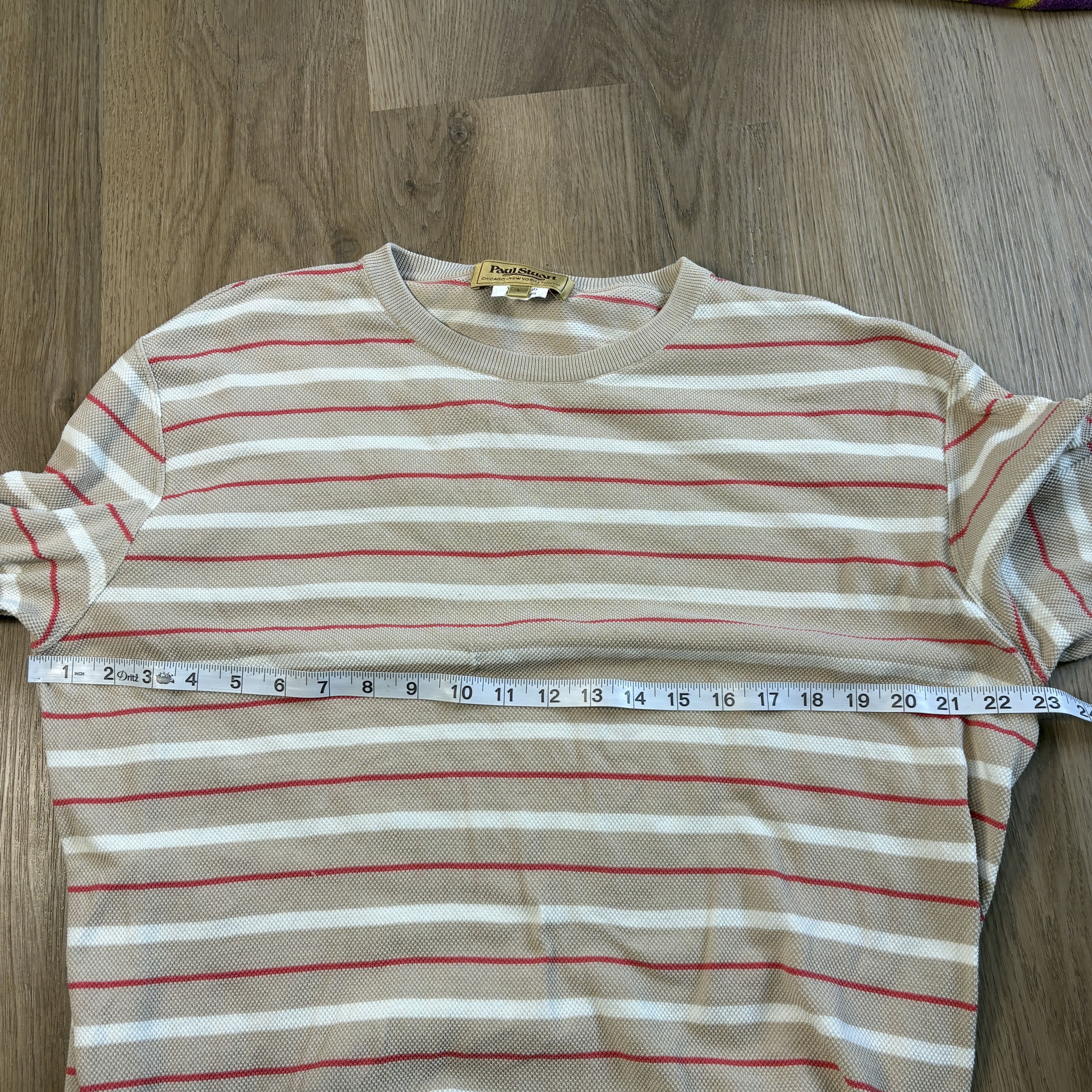 Paul Stuart Striped Cotton Crewneck Sweater Size US L / EU 52-54 / 3 - 4 Thumbnail