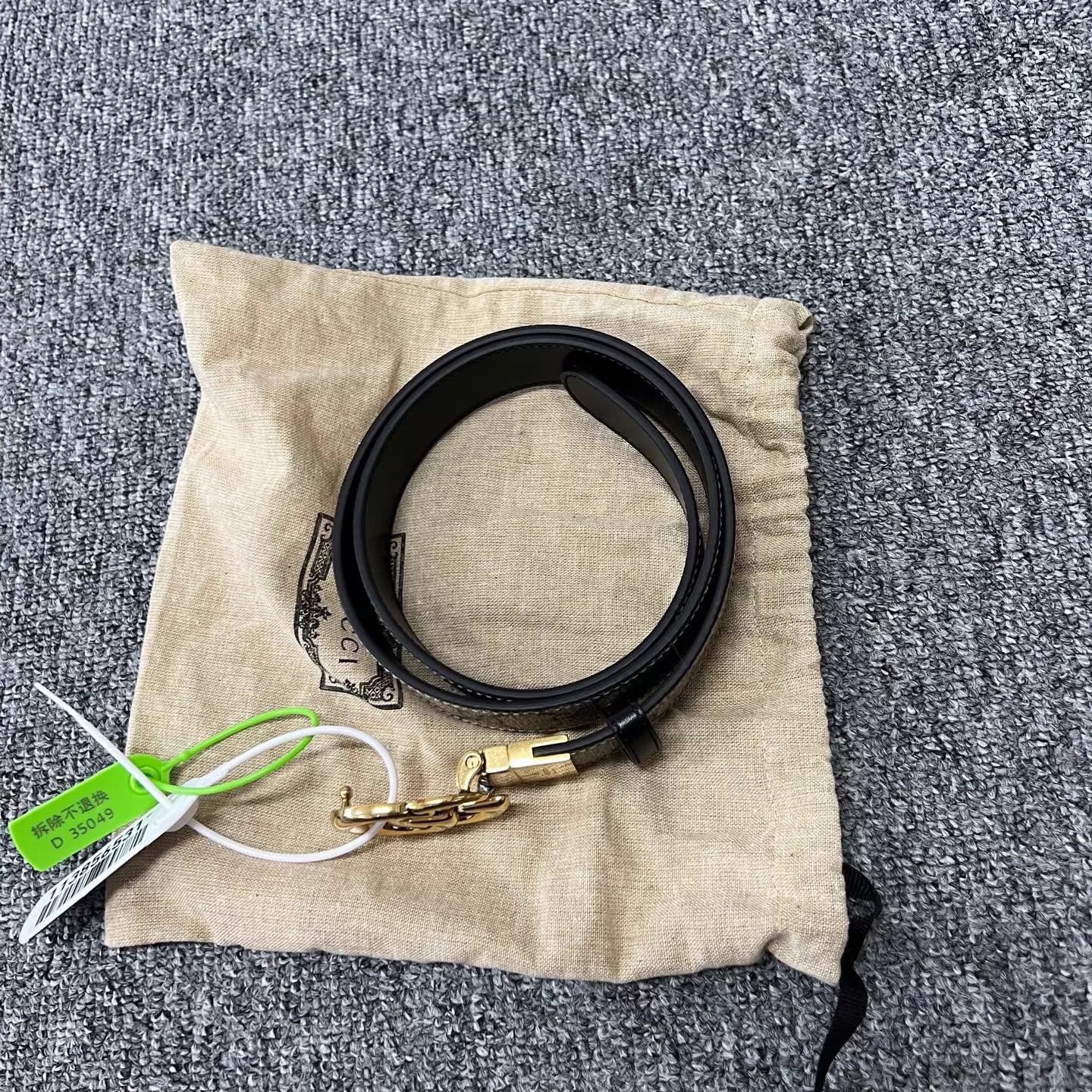 Gucci Gucci GG Monogram Belt Gold GG Buckle 85/34 99 New Size ONE SIZE - 2 Thumbnail