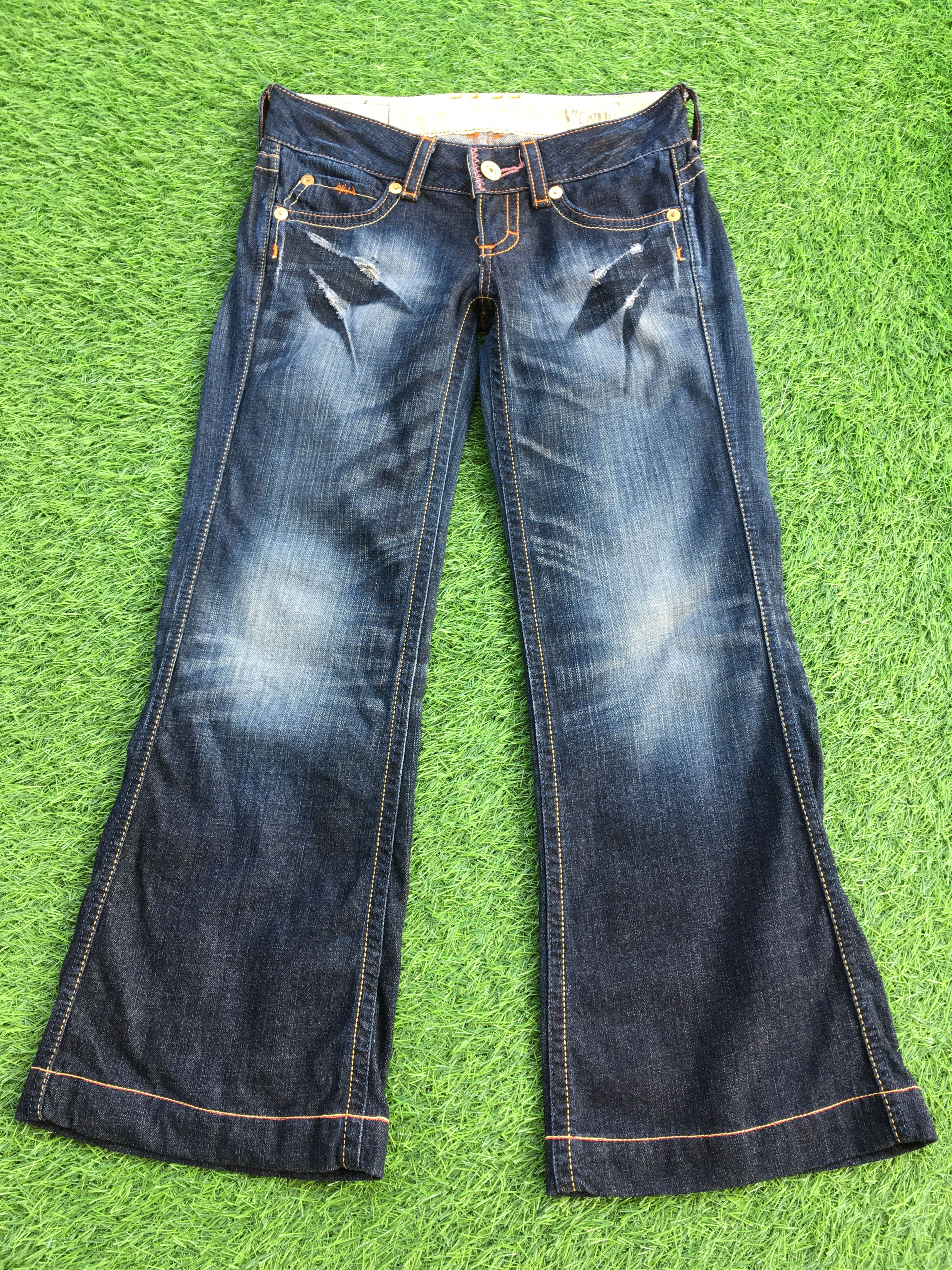 Japanese Brand Japanese Low Waist Super Wide Leg Flared Denim D-1186 Size 25" / US 0 / IT 36 - 1 Thumbnail