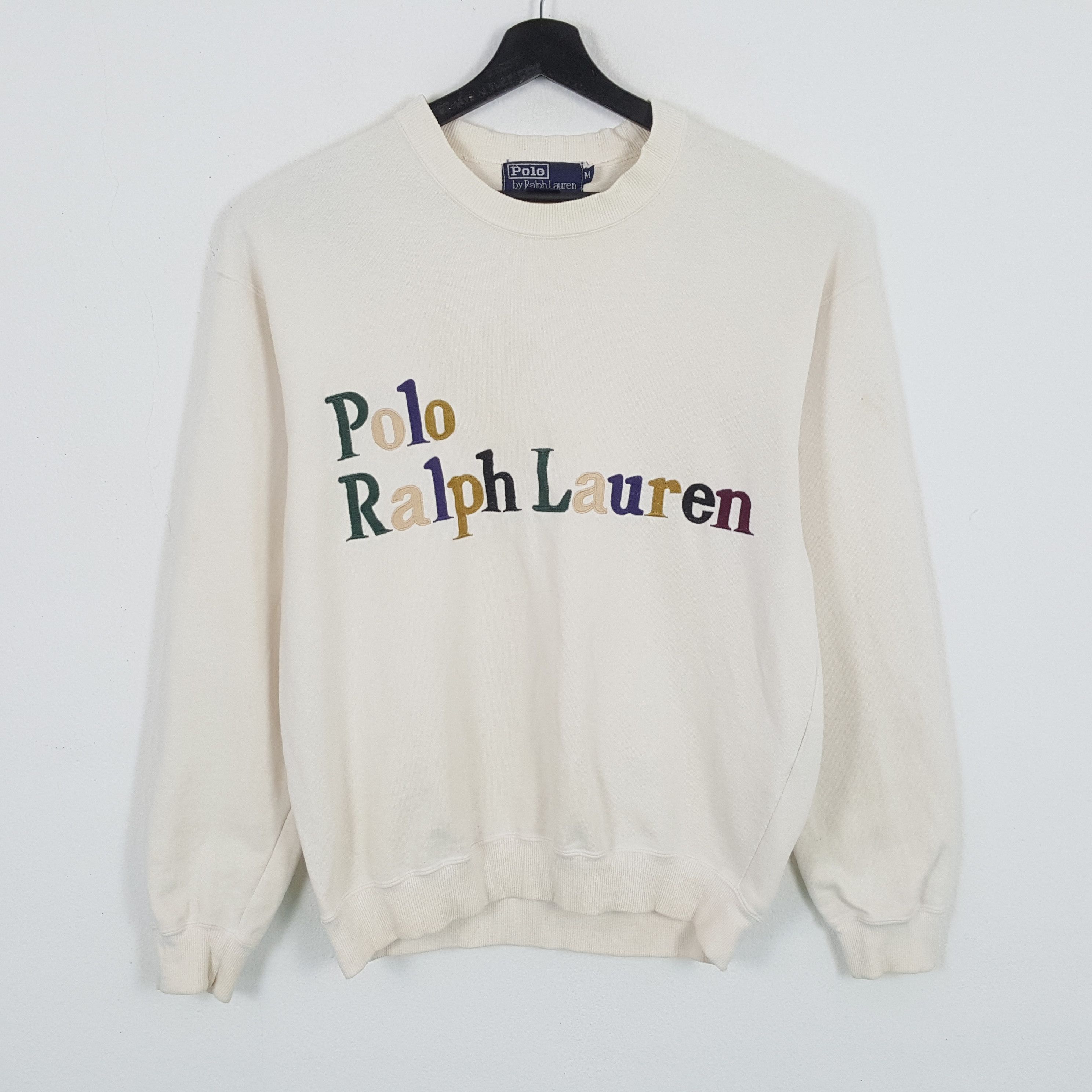 Polo Ralph Lauren × Vintage POLO by RALPH LAUREN Fashion Spellout Design Sweatshirt Size US M / EU 48-50 / 2 - 1 Thumbnail