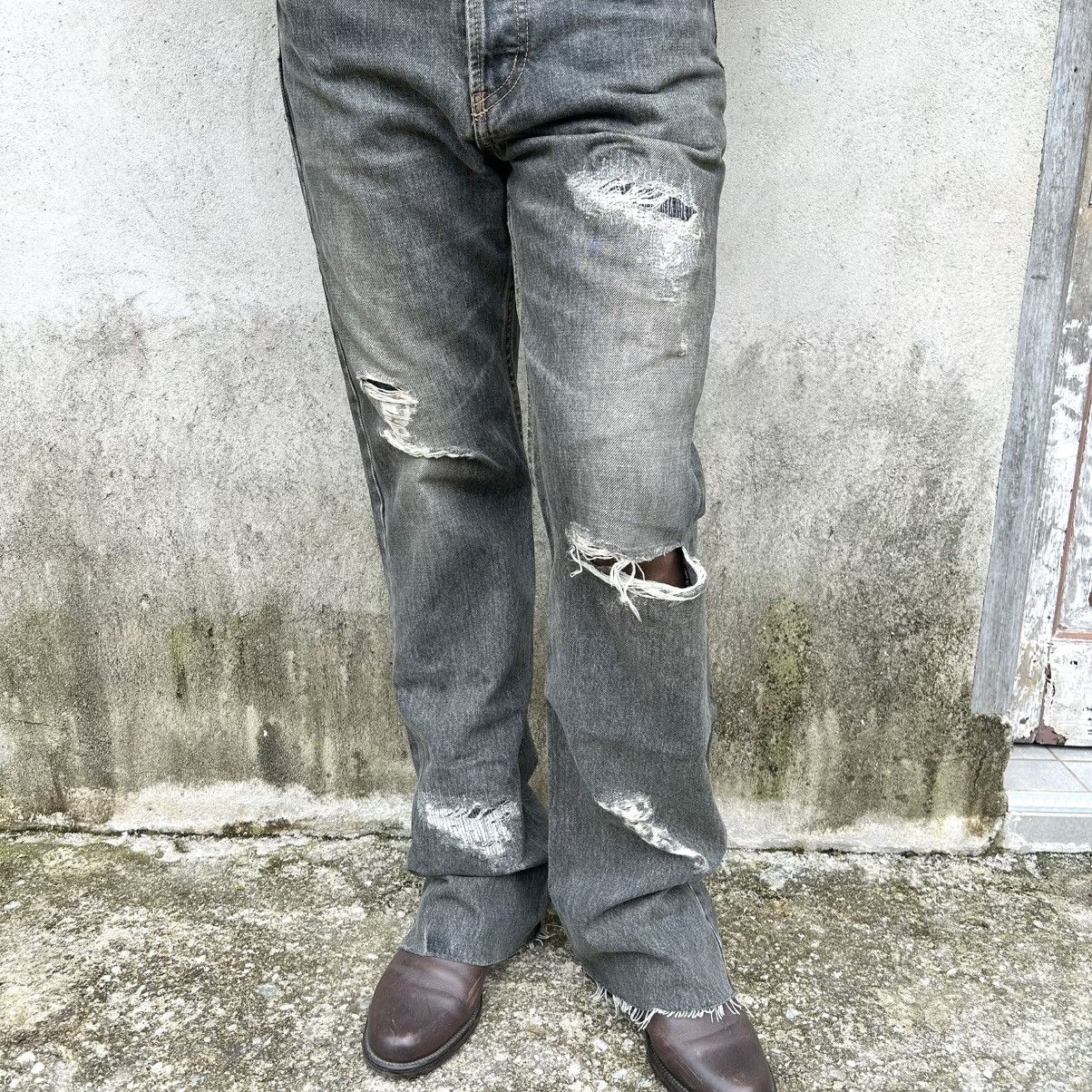 RIPVANWINKLE RIPVANWINKLE Crazy Disstressed Flared Denim Size US 31 - 7 Thumbnail