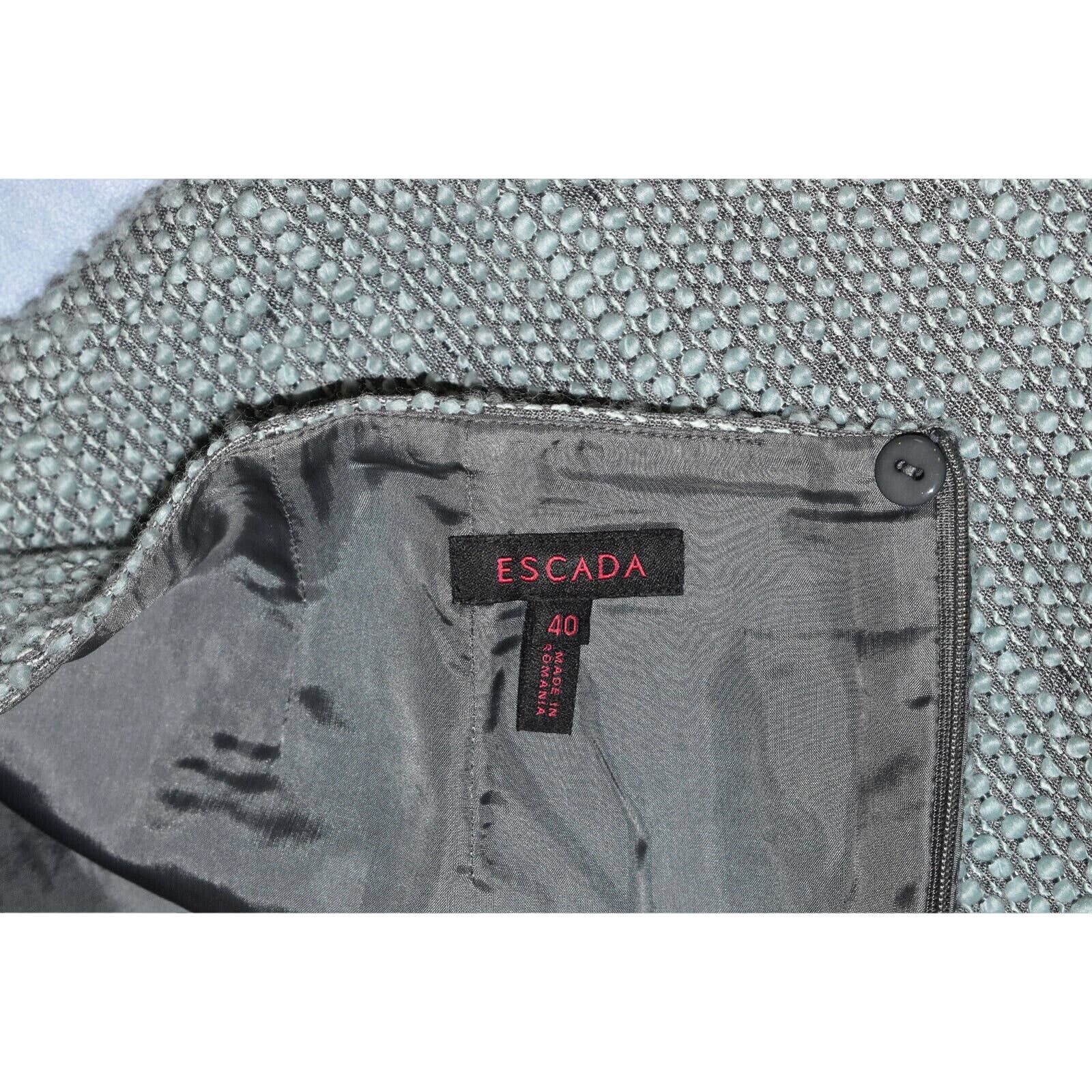 Escada ESCADA Light Bluish Wool Blend Tweed Pencil Skirt Size US 40 Size 27" / US 4 / IT 40 - 4 Thumbnail