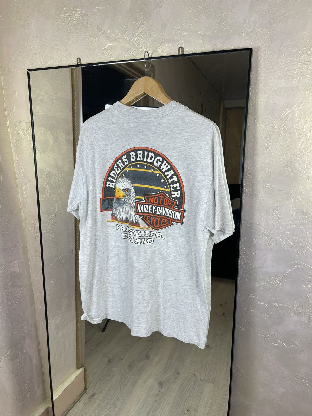 Harley Davidson Vintage 90s Harley Davidson Bridgwater Hanes Beefy Tee USA Size US L / EU 52-54 / 3 - 5 Thumbnail