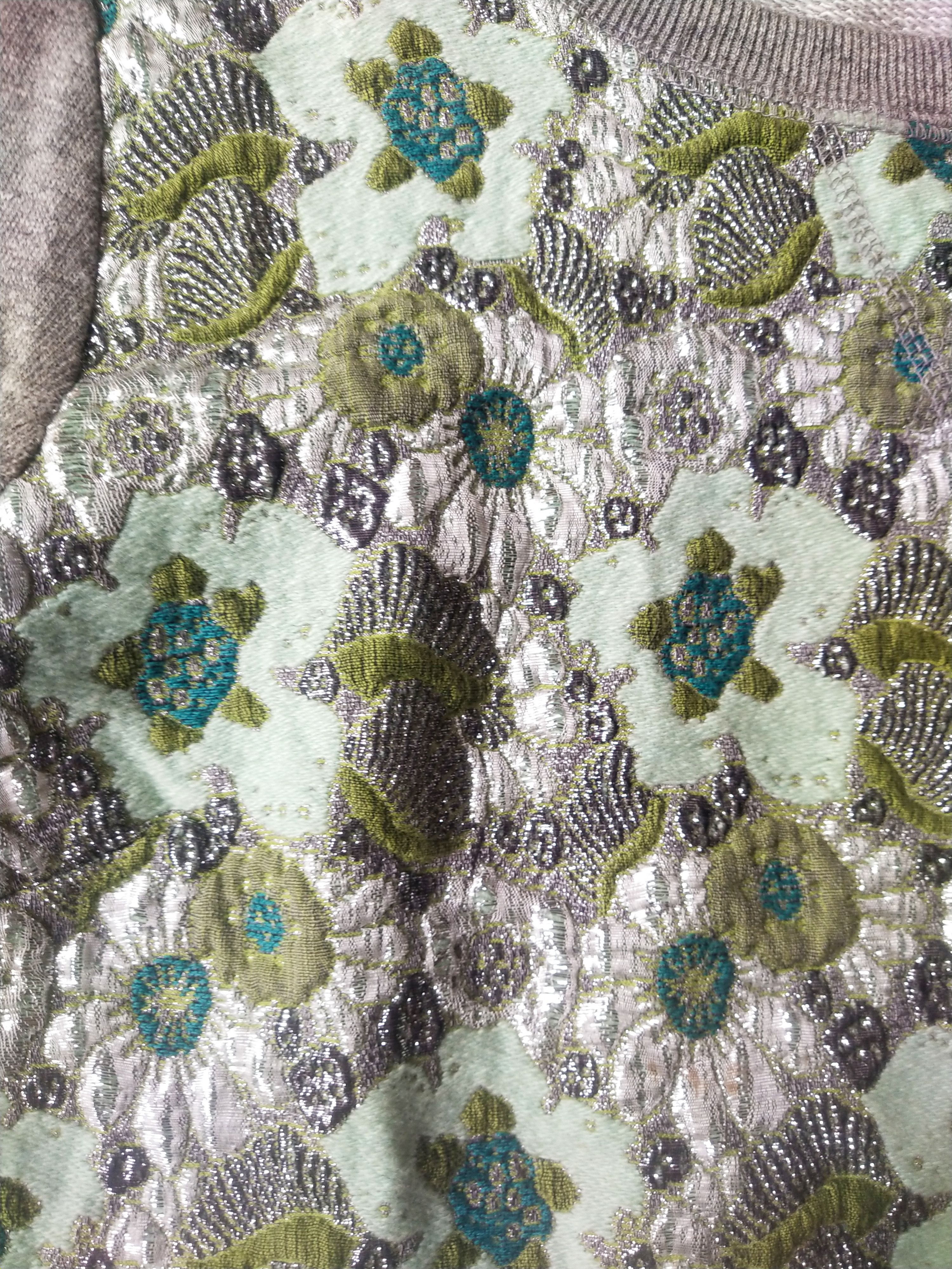 J.Crew FW13 J.Crew Floral Metallic Jacquard Silk Blend Sweater Size S / US 4 / IT 40 - 3 Thumbnail