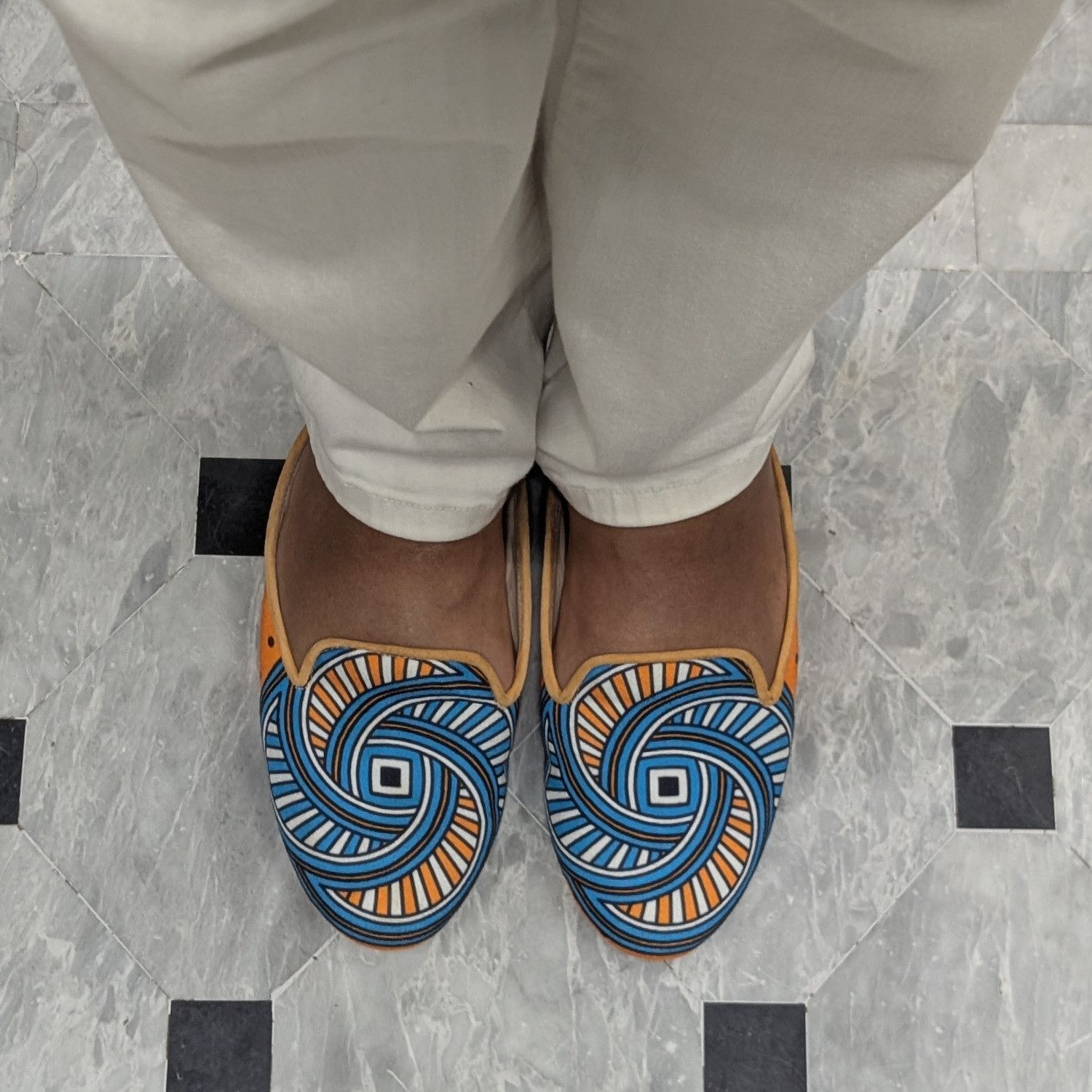 BIZU Chic Mule, Slip on - Orange & Turquoise, Vortice Size US 8.5 / IT 38.5 - 5 Thumbnail
