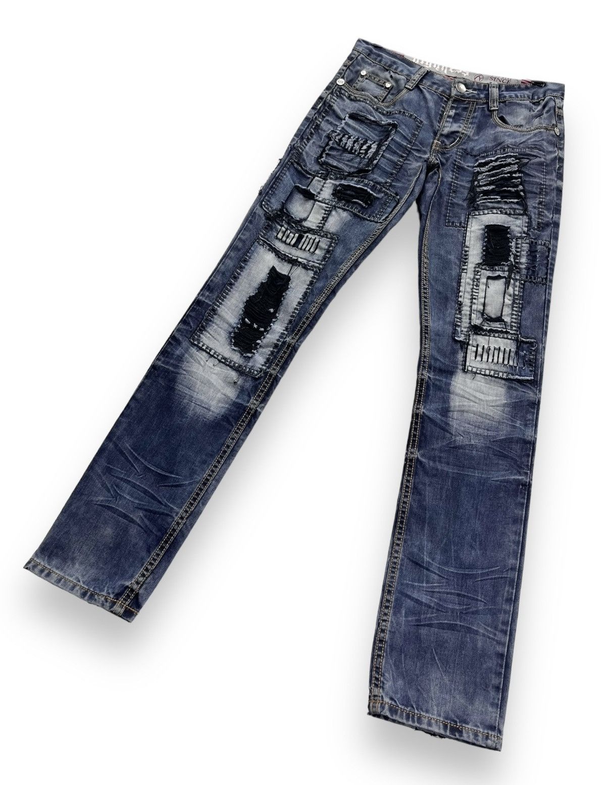 Other 🔥HIGHNESS Handmade Punk Grunge Boro Patchwork SlimFit Denim Size US 28 / EU 44 - 6 Thumbnail