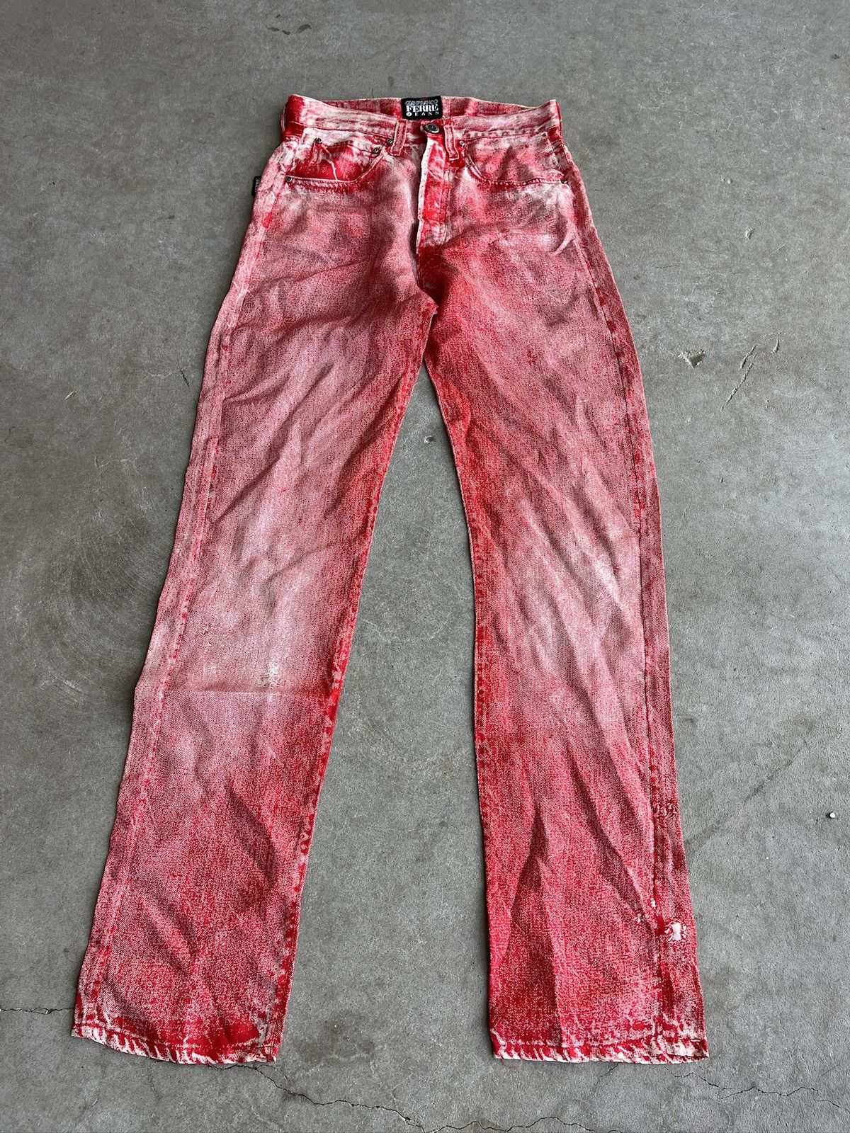 Other Vintage Italian Trompe Denim Trousers Size 24" / US 00 / IT 34 - 1 Thumbnail