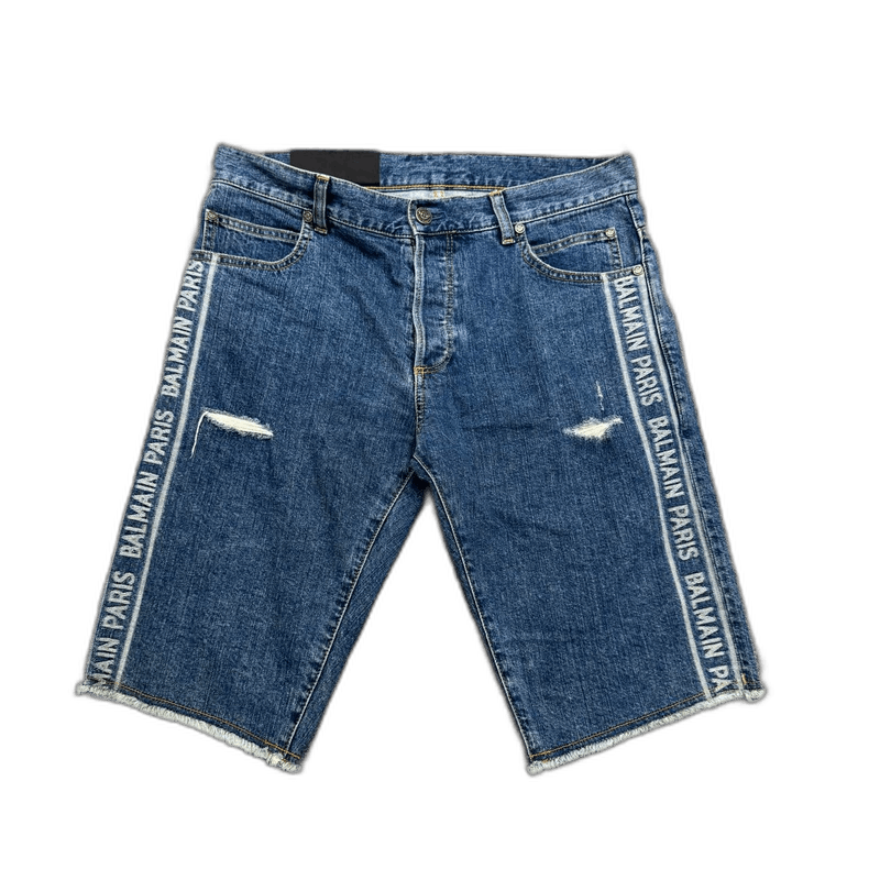 Balmain Balmain Distressed Denim Shorts Size 31-yf Size US 31 - 1 Thumbnail