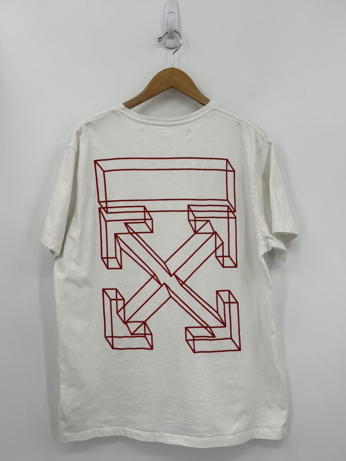 Off-White Off White SS19 Red Logo Tshirt Size US L / EU 52-54 / 3 - 2 Thumbnail