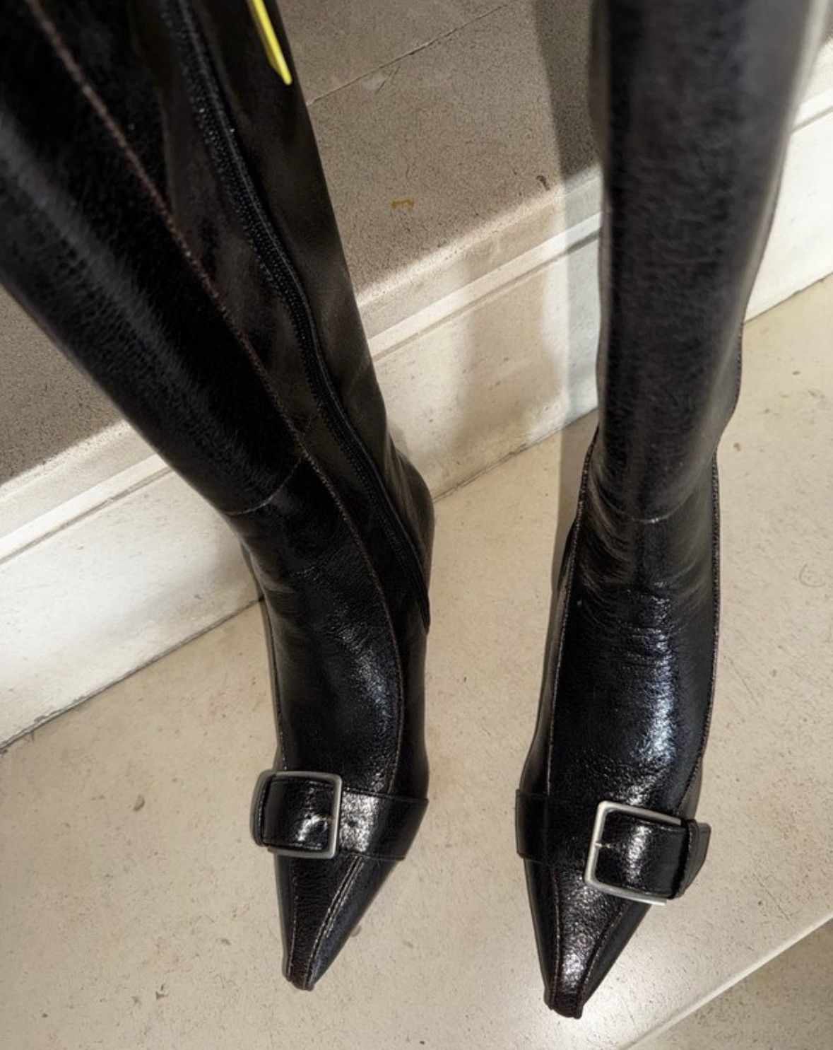 Pamola Wool Black Leather Boots 35, Women's — image 4 of 6