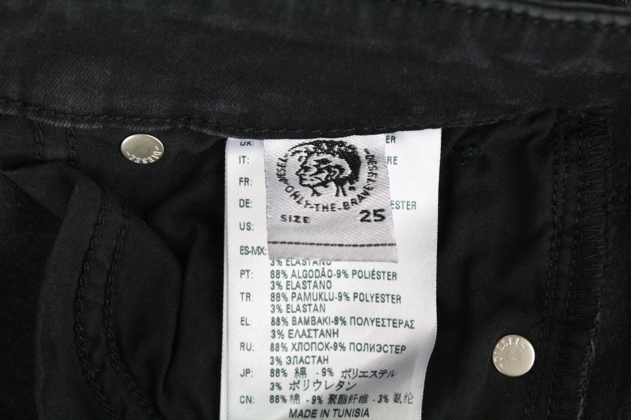 Diesel SLANDY-ZIP 069GF W25/L30 Grey Coated Jeans 71651 Size 25" / US 0 / IT 36 - 8 Thumbnail