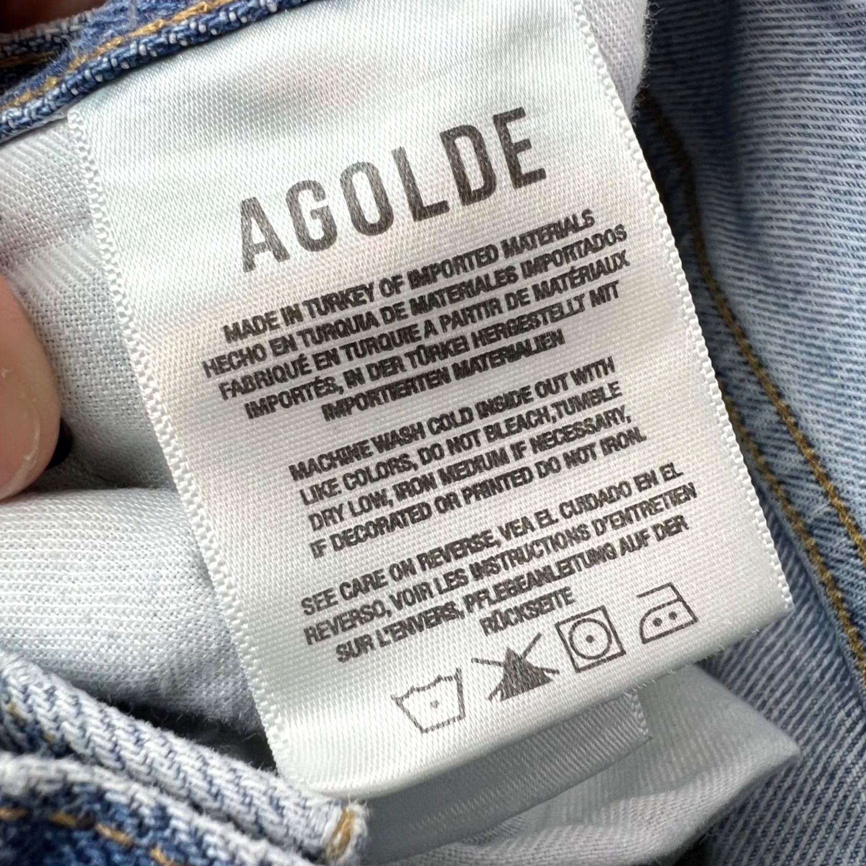 Agolde AGOLDE 90s High-Rise Distressed Light Wash Jeans Organic Cotton Womens Size 26 5-Pocket Blue Pants Straight Vintage: No Women Mens" Size 26" / US 2 / IT 38 - 4 Thumbnail