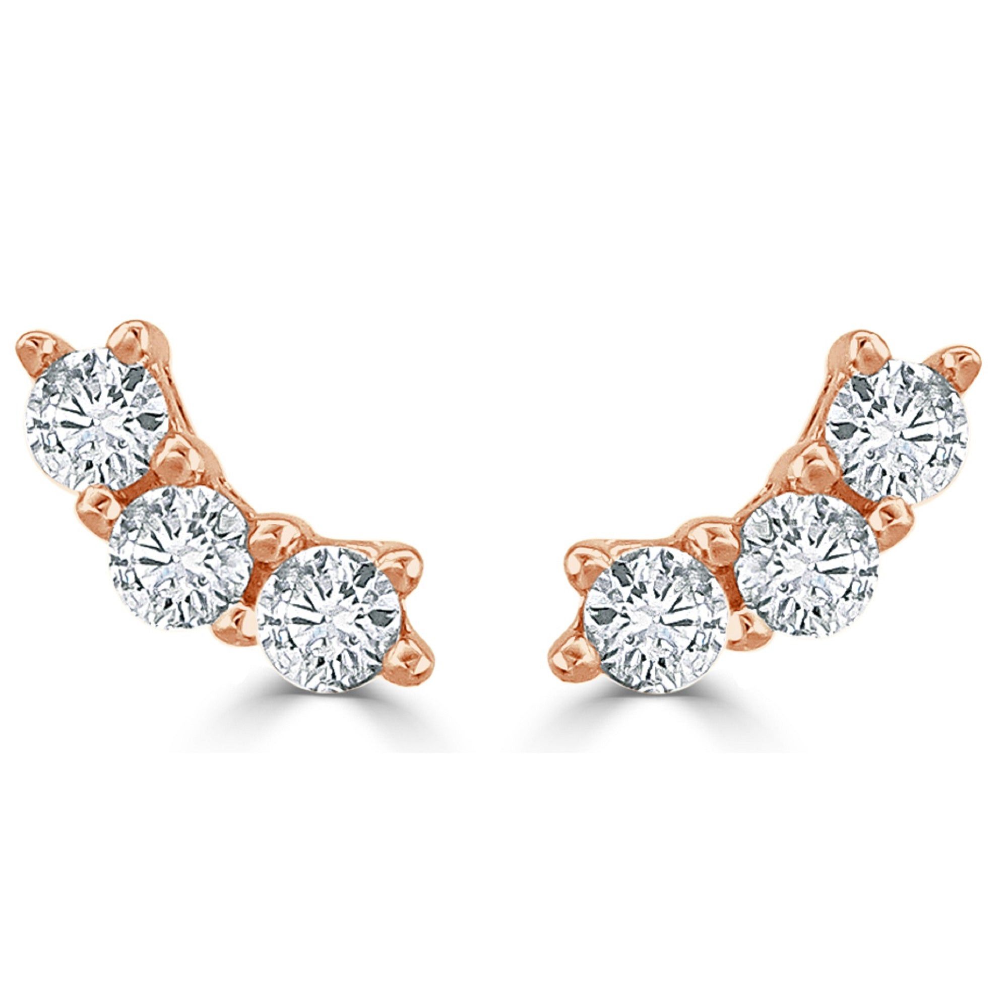 Other 14k Rose Gold & Diamond Stud Earrings Size ONE SIZE - 1 Thumbnail