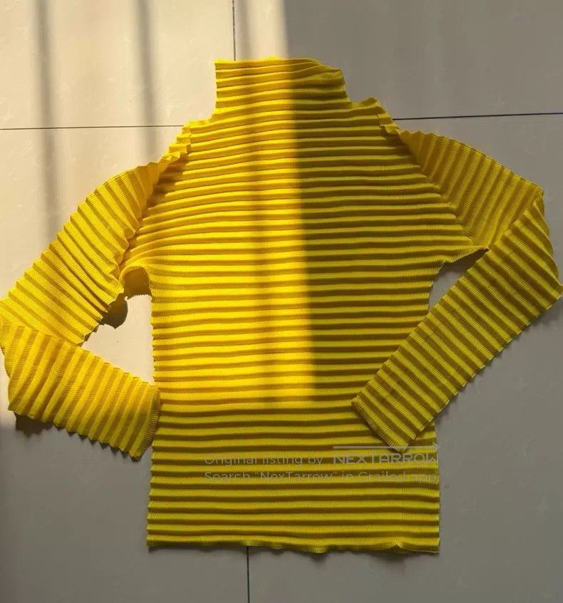 Issey Miyake Issey Miyake Yellow Stripe Top Size M / US 6-8 / IT 42-44 - 2 Thumbnail