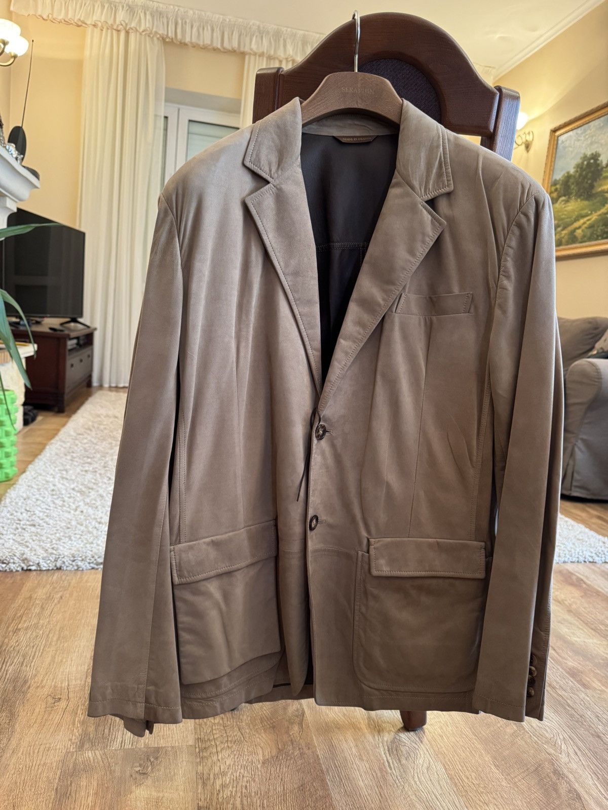SERAPHIN Seraphin Brown Suede Blazer Jacket Size 56 Made in France Size US XL / EU 56 / 4 - 1 Thumbnail