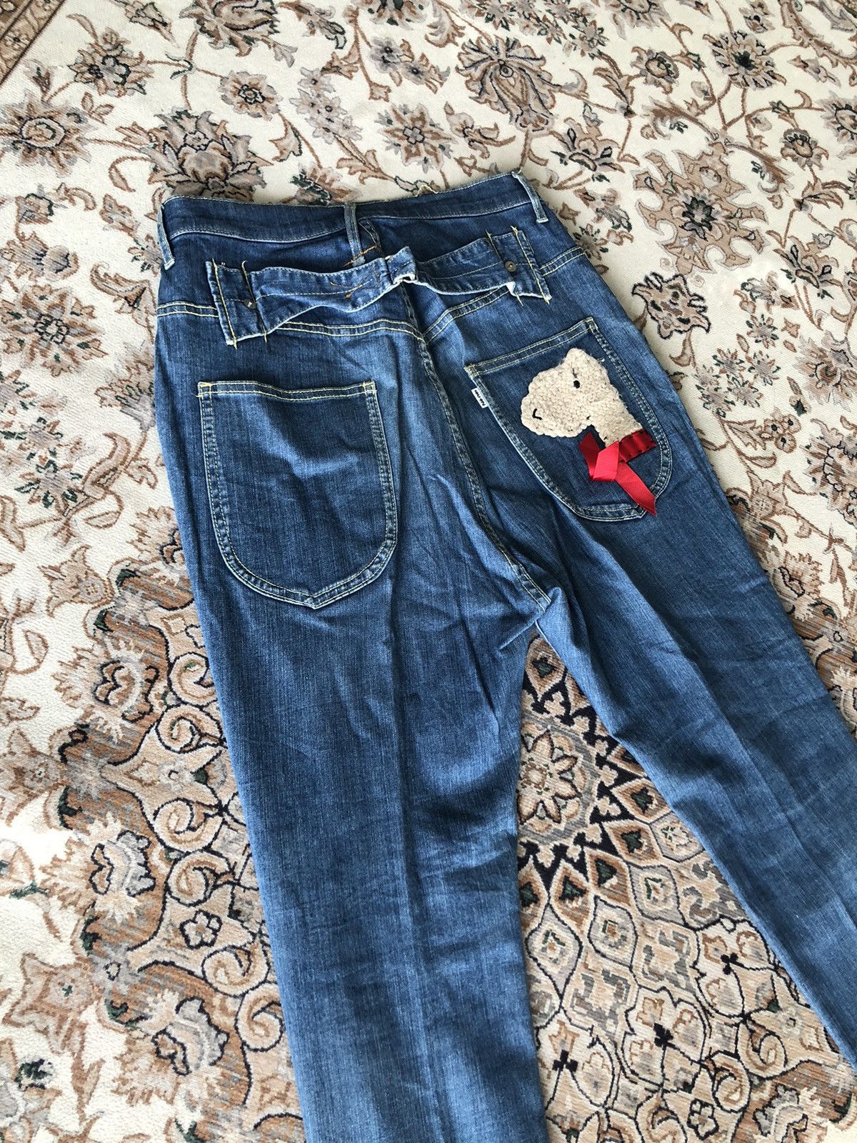 Issey Miyake × Japanese Brand × mercibeaucoup NE NET BUCKLE BACK JEANS Size US 32 / EU 48 - 2 Thumbnail