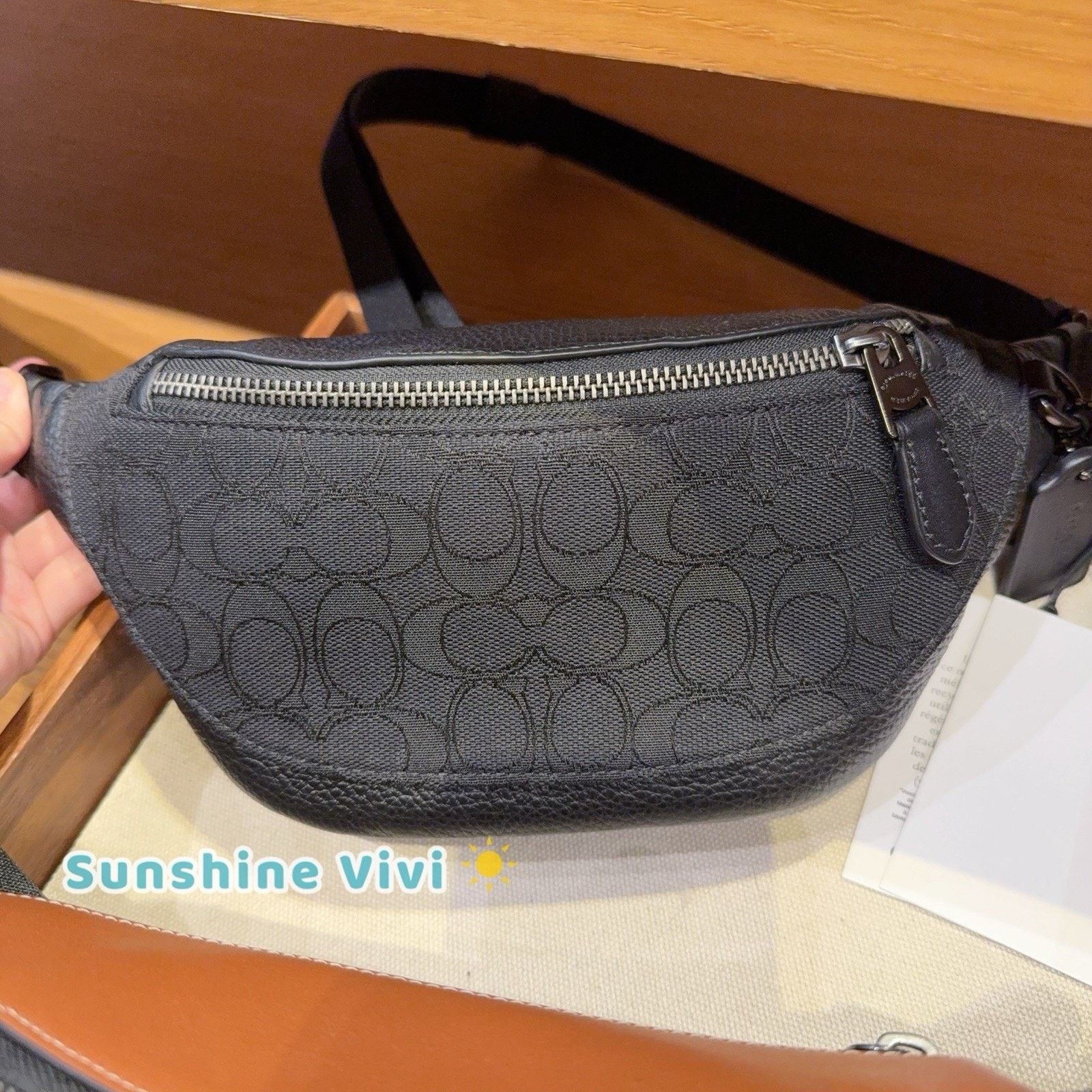 Coach NWT Coach Warren Mini Belt Bag Jacquard CT871 Black Size ONE SIZE - 1 Thumbnail