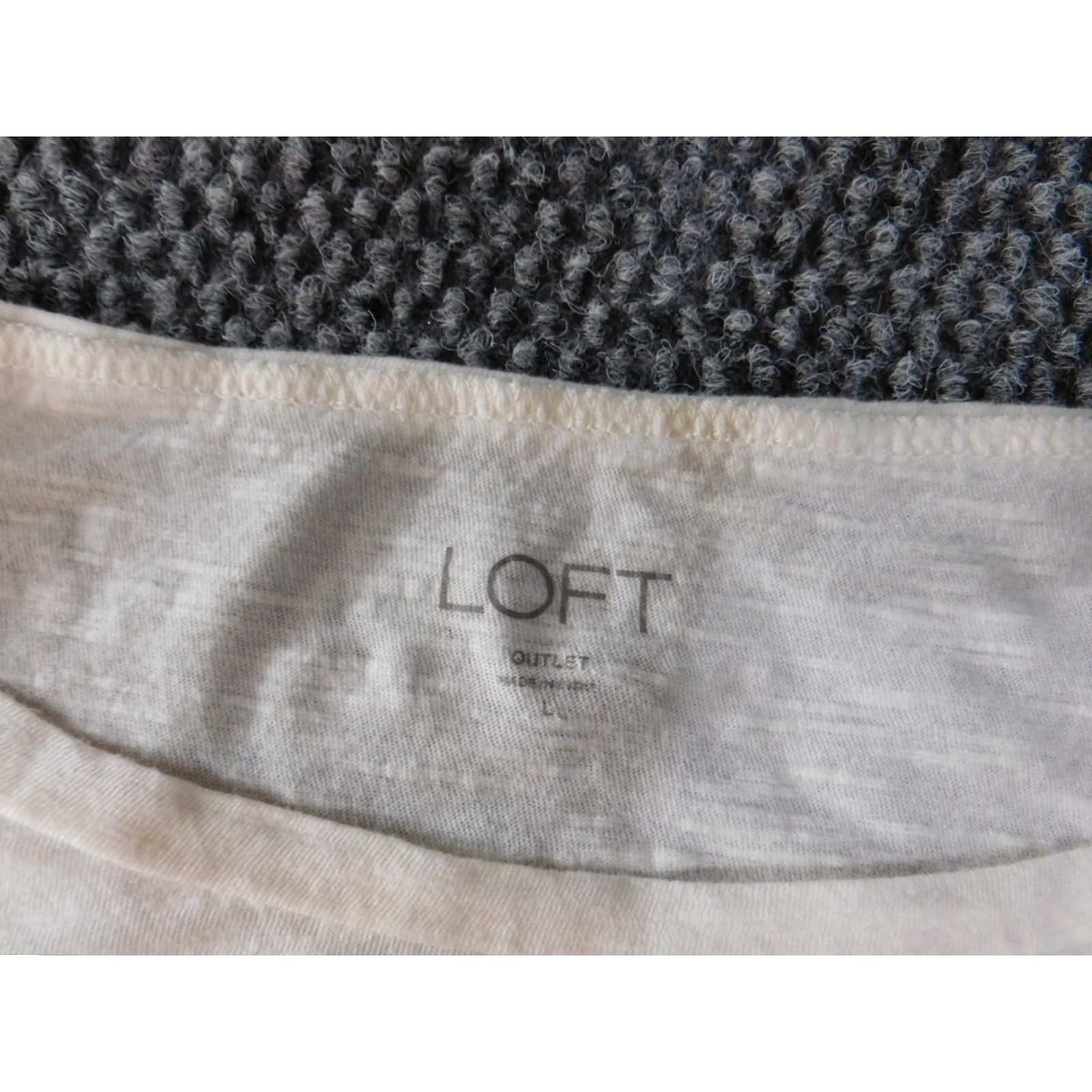Ann Taylor Loft Blouse L Beige Womens Crew Neck Bell Sleeve Cotton Knit Casual Ann Taylor Loft Size L / US 10 / IT 46 - 5 Thumbnail
