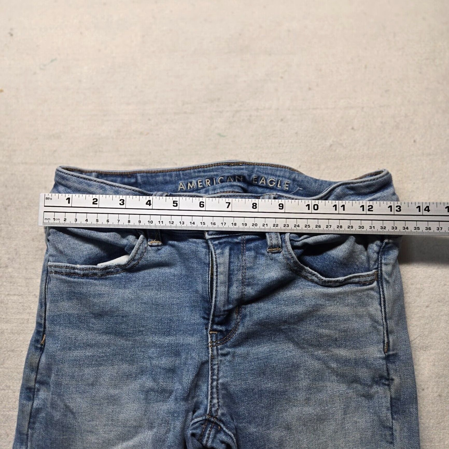 American Eagle Outfitters American Eagle High Rise Distressed Skinny Jegging Jeans Women's Blue Size 2 Size 26" / US 2 / IT 38 - 7 Thumbnail