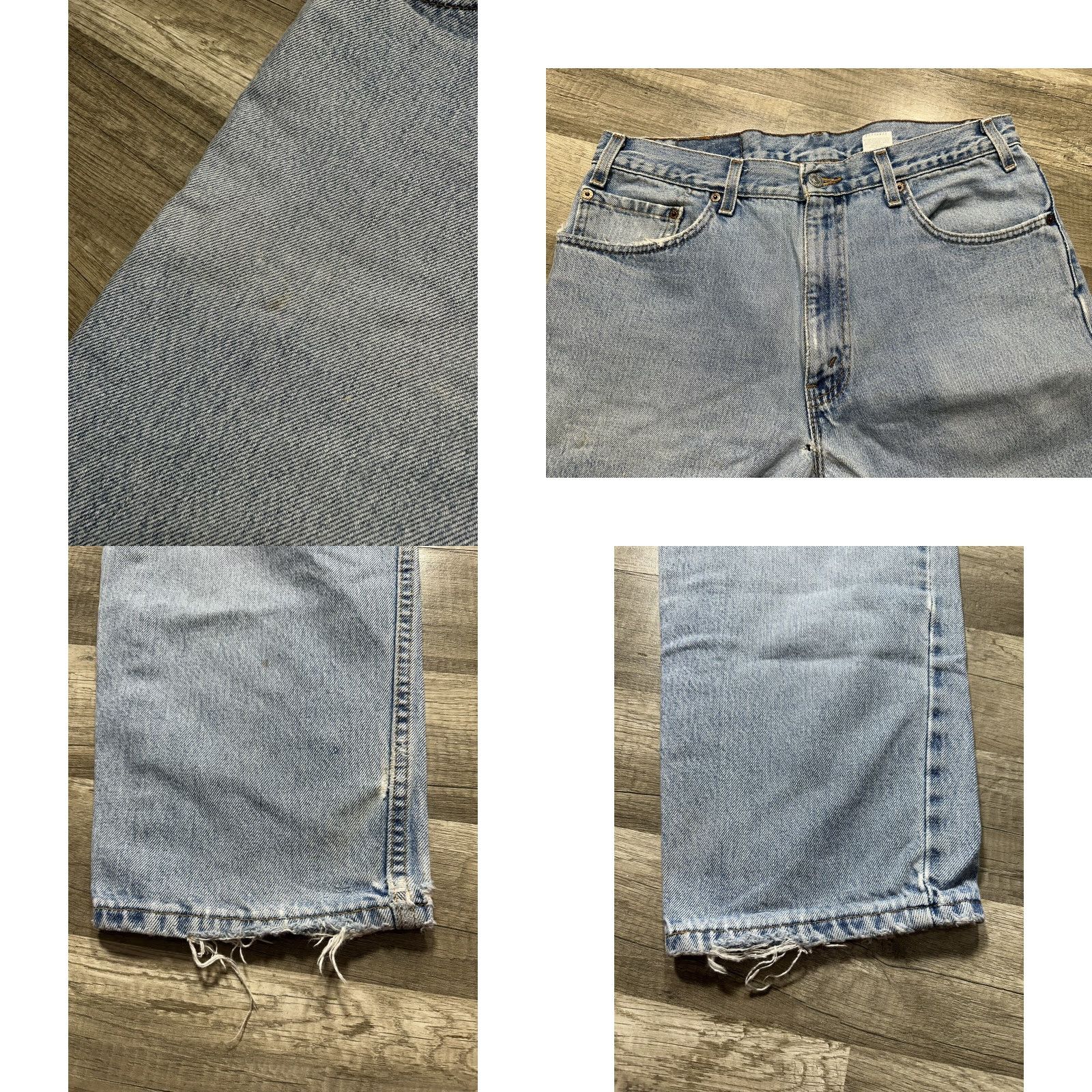 Levi's VINTAGE Levi’s 550 Jeans Straight Leg Relaxed Fit Light Wash 35 X 28.5 Mens Levi's 550 80s 90s Grunge Logo USA Jeans Size US 35 - 9 Thumbnail