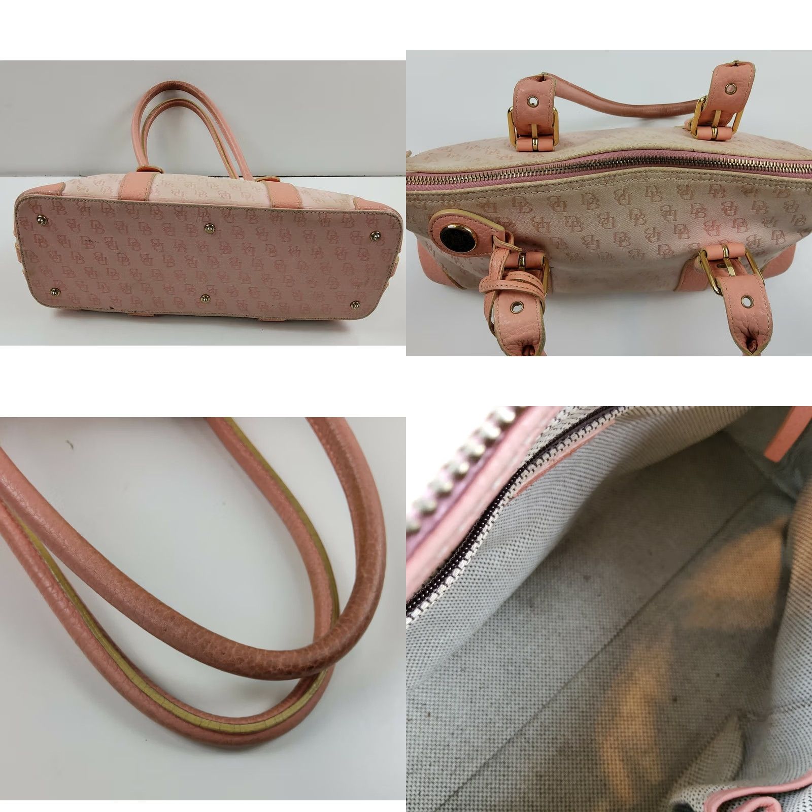 Dooney & Bourke Dooney & Bourke Signature Satchel Handbag Purse Light Pink Leather Trim Size ONE SIZE - 8 Thumbnail