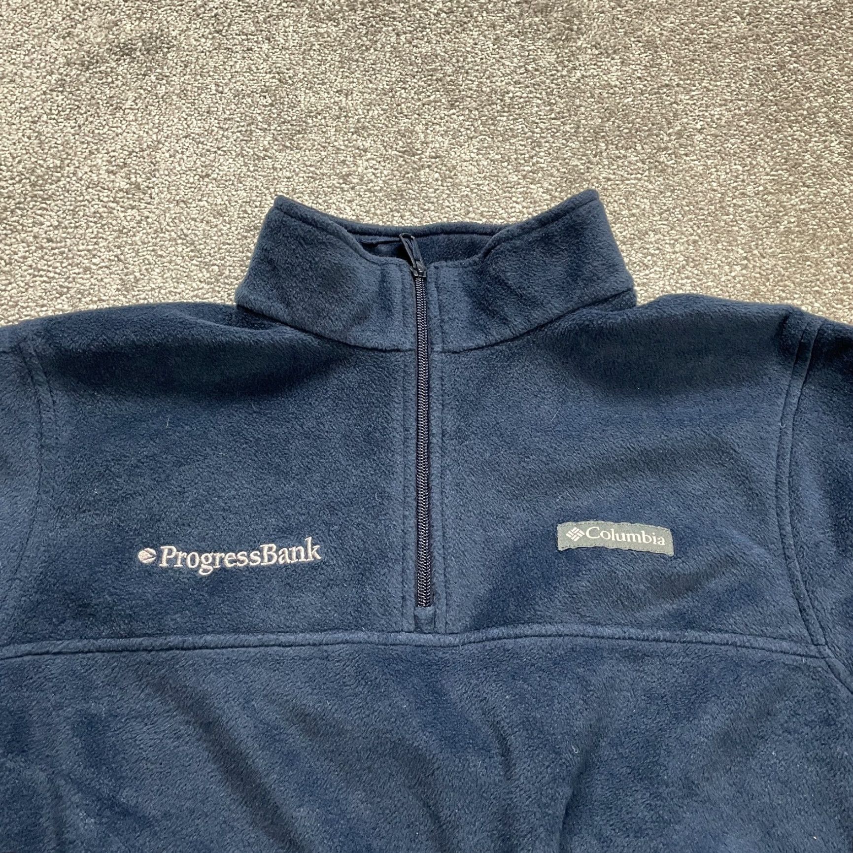 Vintage Columbia Jacket Mens Large Dark Blue Zip Up Fleece Stand-Up Collar Outdoor Size US L / EU 52-54 / 3 - 3 Thumbnail