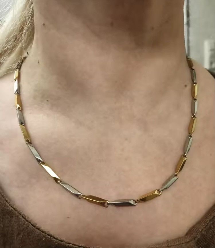 Japanese Brand 2.5mm + 55 cm Sharp Chain –Solid Gold Silver Color Finish Size ONE SIZE - 6 Thumbnail
