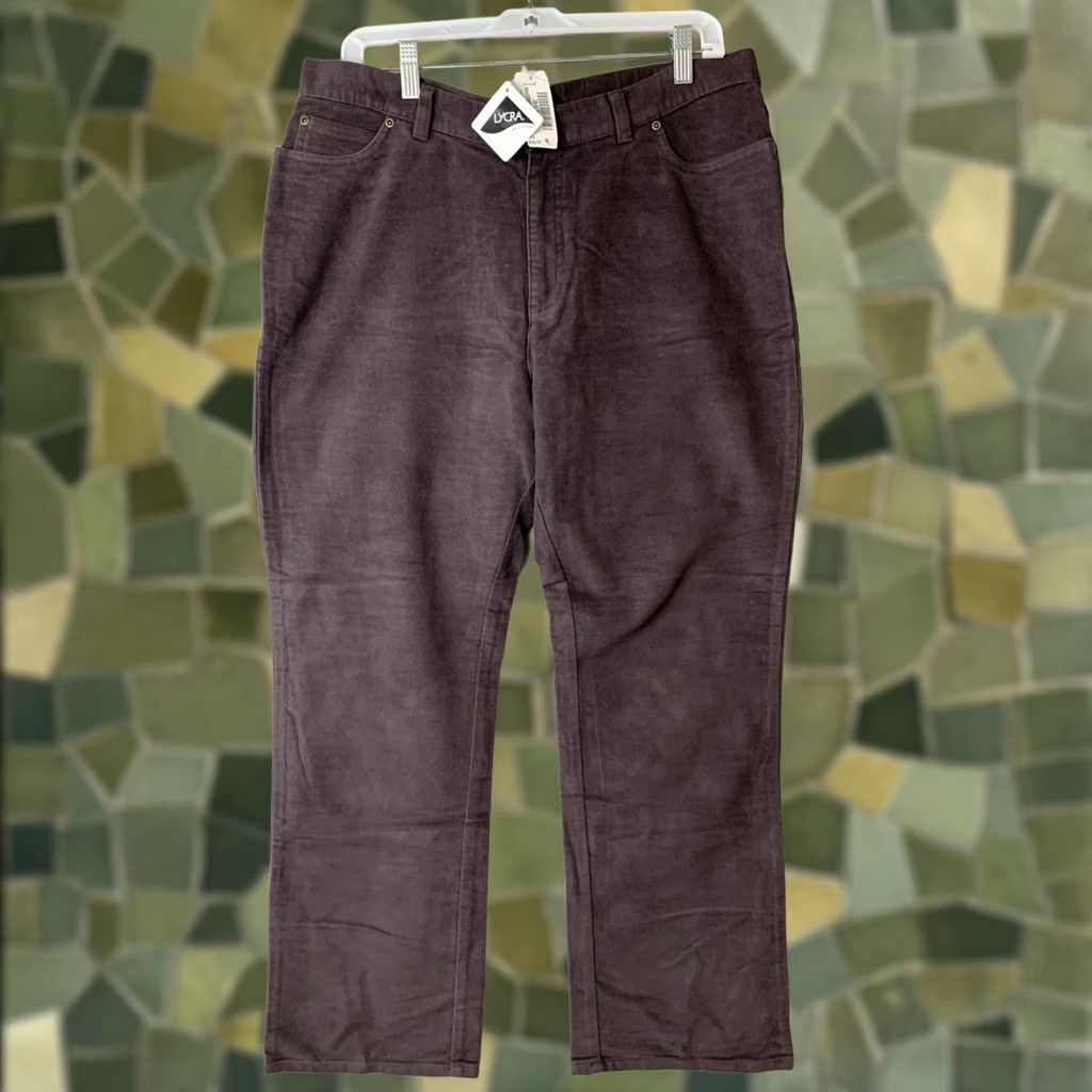 Vintage VINTAGE L.L. Bean Pants Women 16 Brown Moleskin Wide-Leg Bootcut NWT Regular Comfort Easy Care Retro 80s 90s College Rock School Womens Size 38" / US 16 / IT 52 - 1 Thumbnail