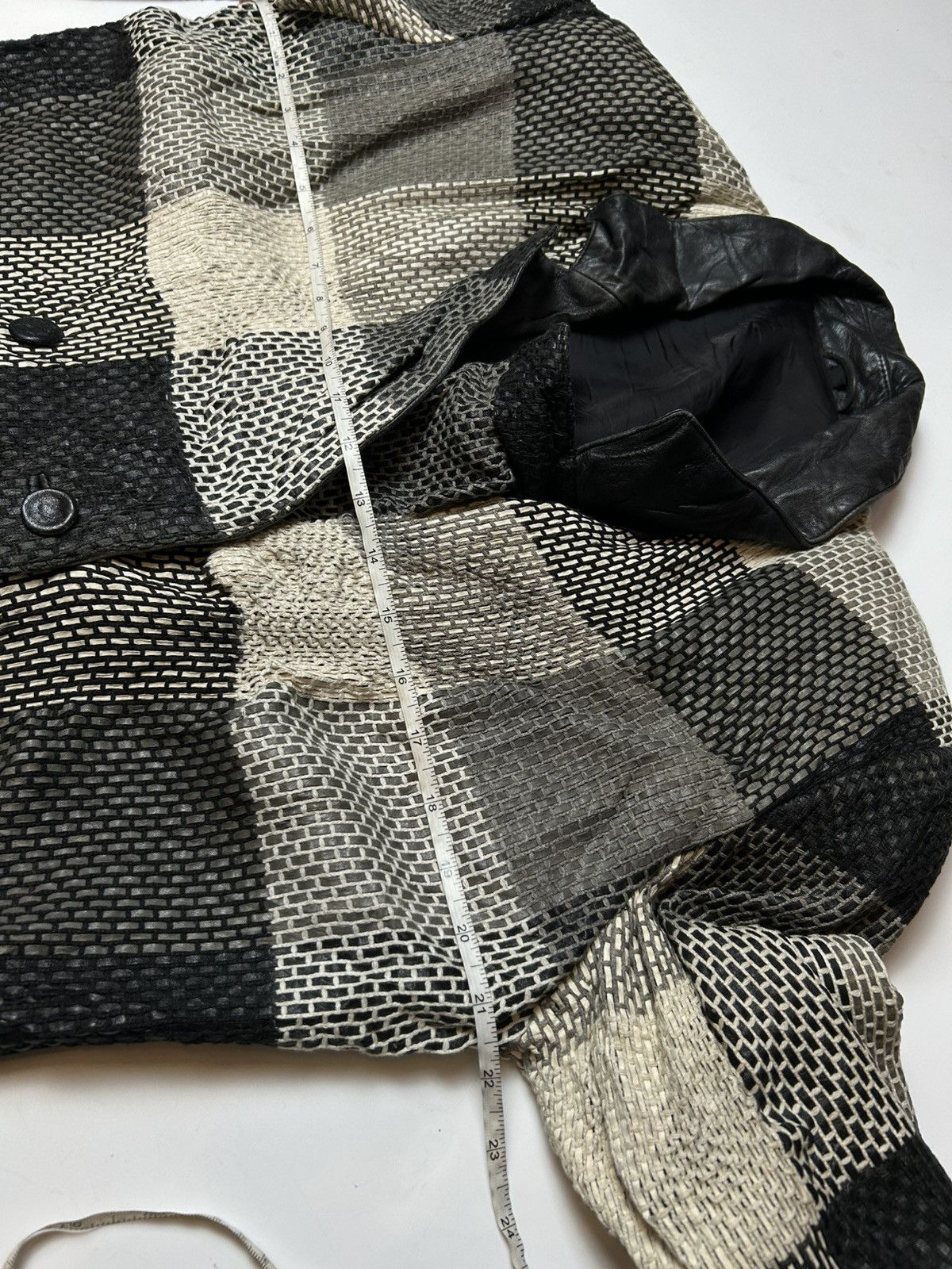 Japanese Brand × Vintage VINTAGE LEATHER KNITTED JACKET Size ONE SIZE - 6 Thumbnail