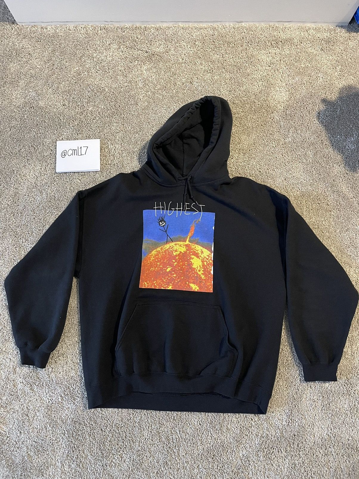 image of Travis Scott Highest In The Room Hoodie in Black, Men's (Size Large)