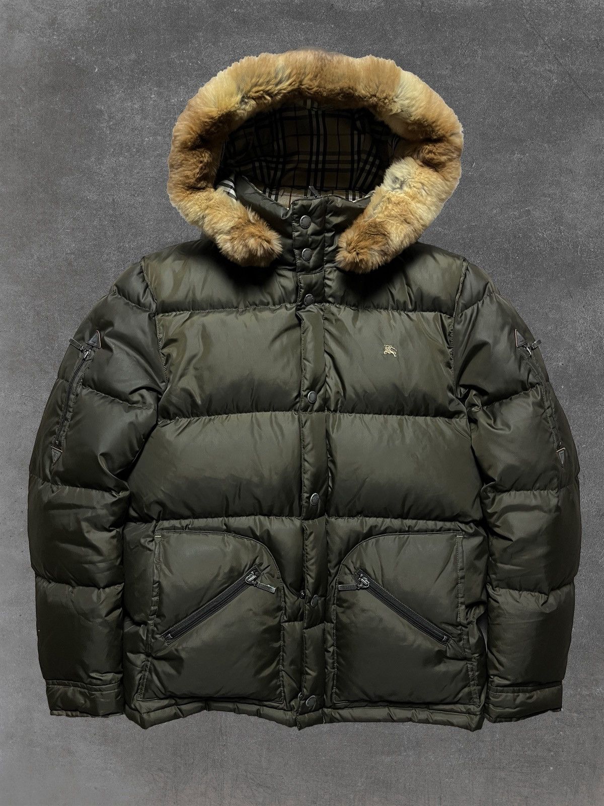 Burberry NEW CONDITION Burberry black label 00s fur puffer jacket