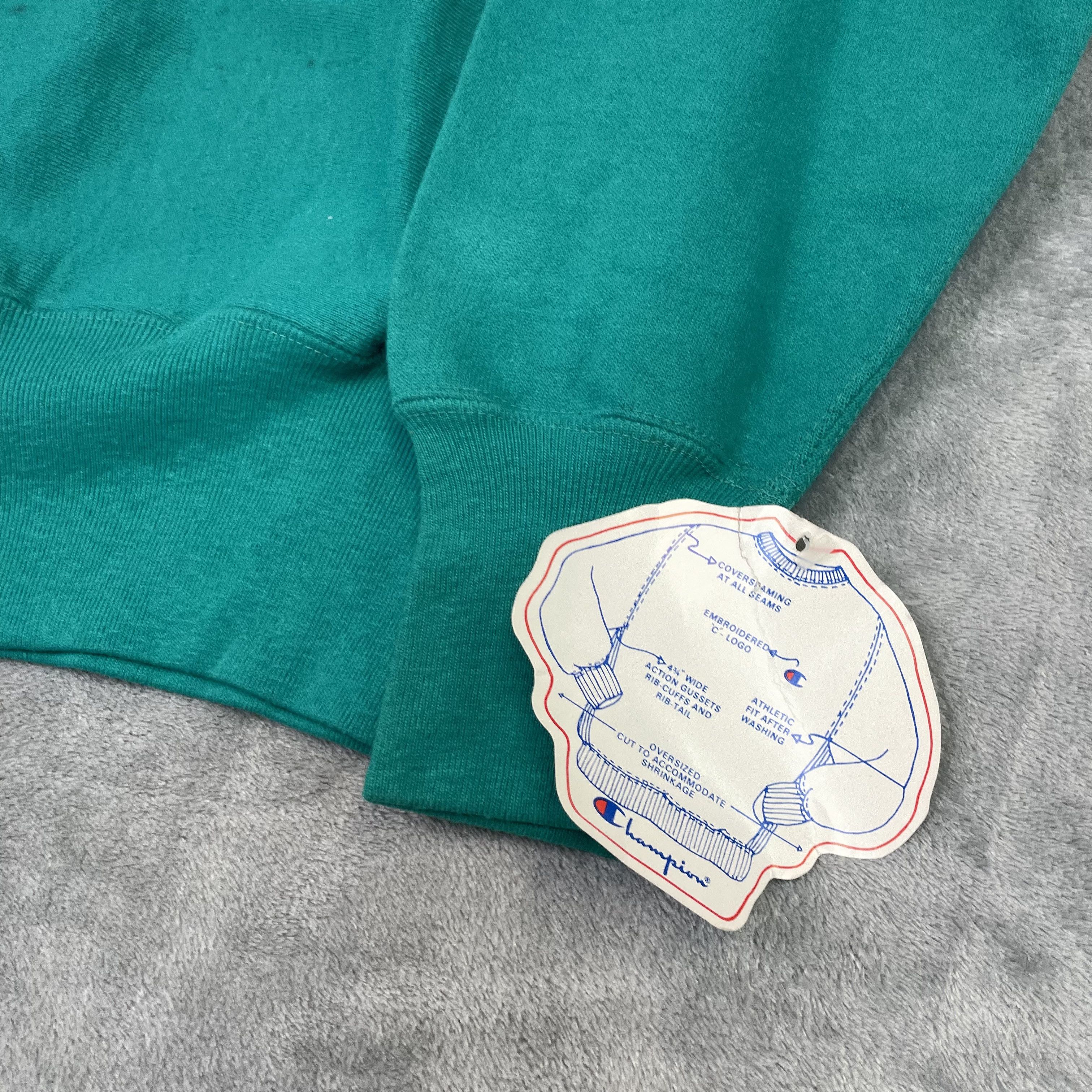 Champion × Vintage Vintage 90s Champion Spellout Reverse Weave Sweatshirt teal Size US L / EU 52-54 / 3 - 2 Thumbnail