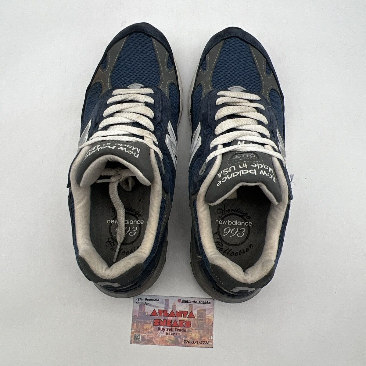 New Balance 993 navy white Size US 9 / EU 42 - 7 Thumbnail