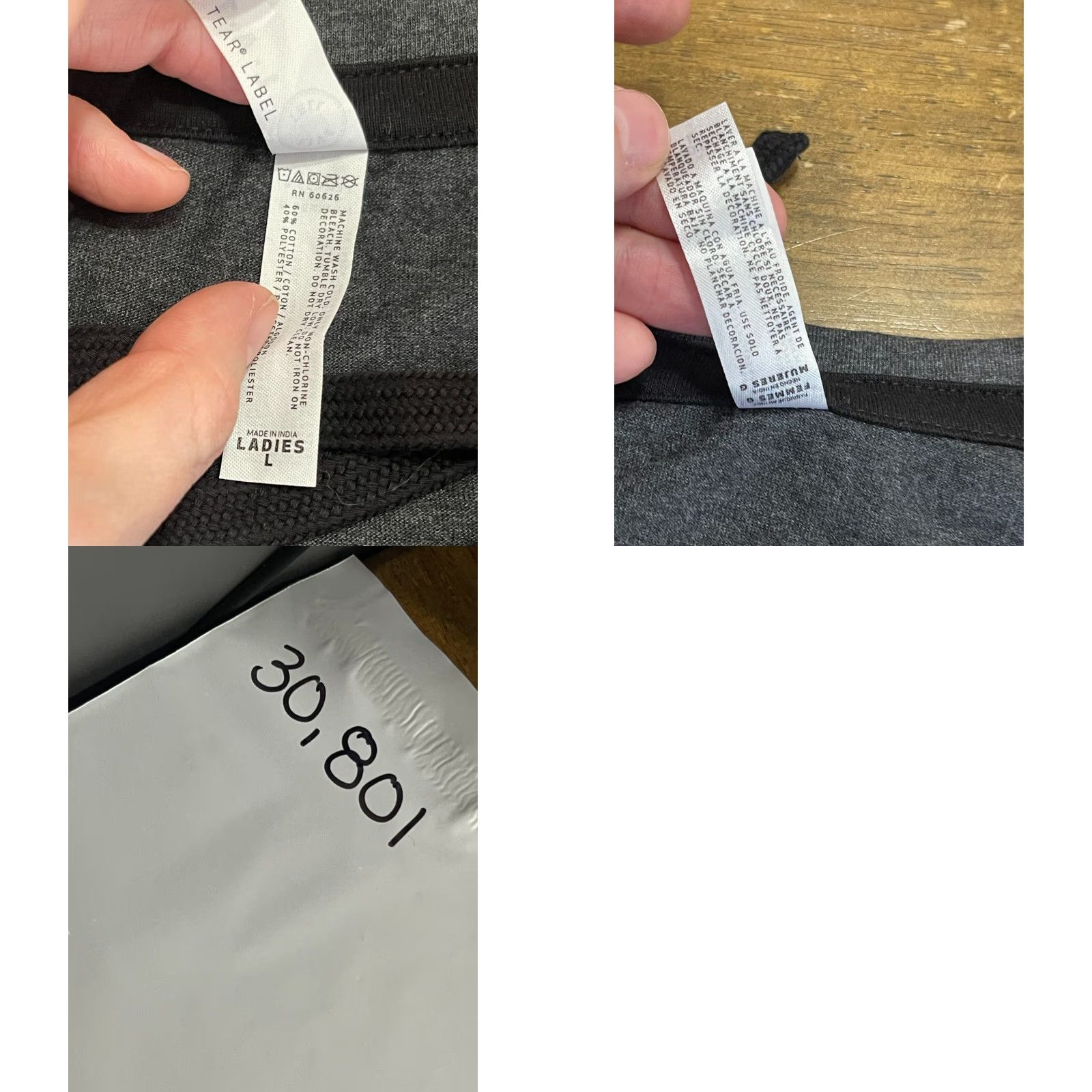 Olive Live and Tell Shirt Womens Large Gray Long Sleeve V-Neck Tie Up Shirt Size L / US 10 / IT 46 - 8 Thumbnail