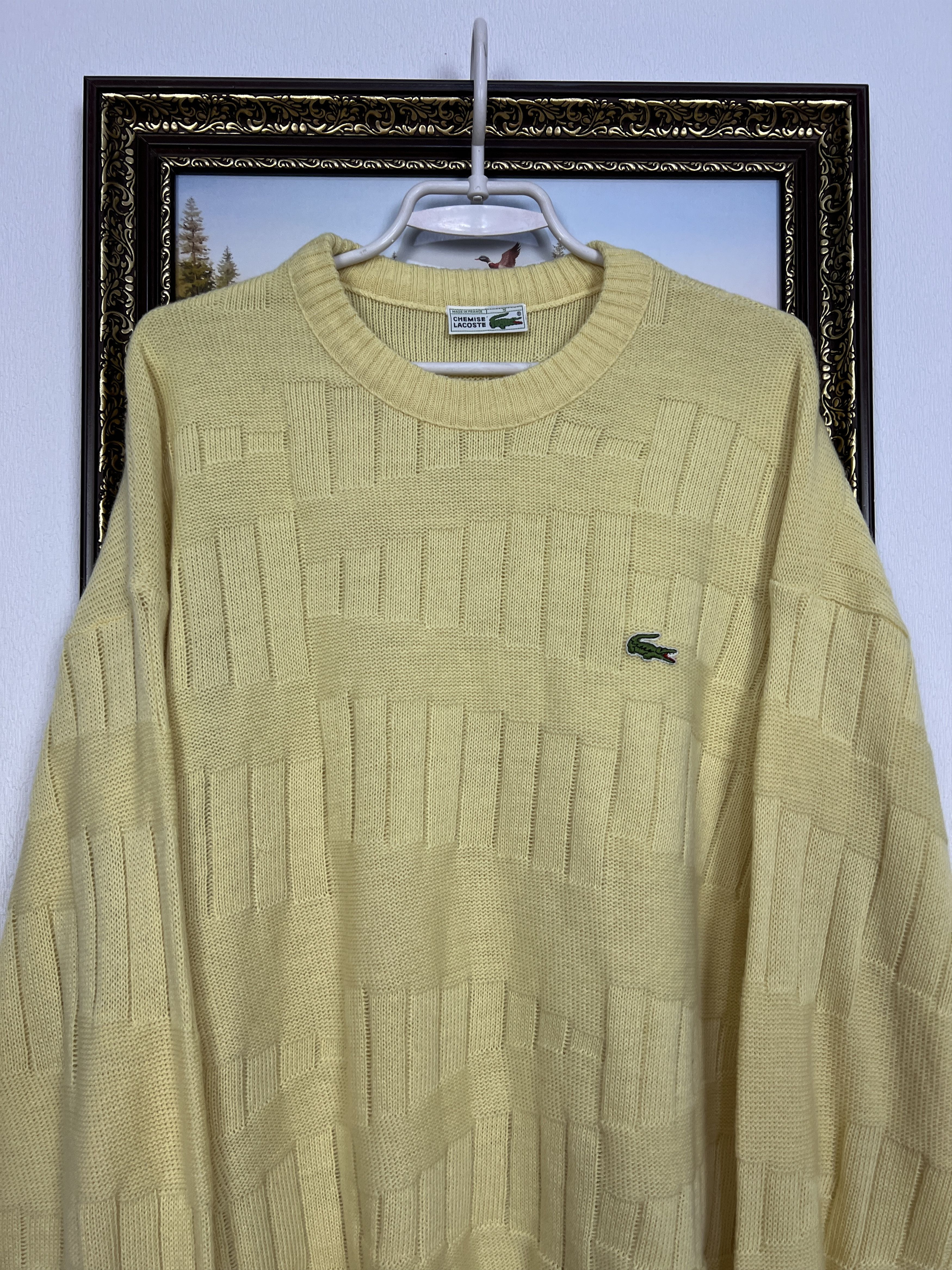Lacoste Vintage Lacoste Yellow Jumper Sweater Devanlay Pullover Knit Size US L / EU 52-54 / 3 - 2 Thumbnail