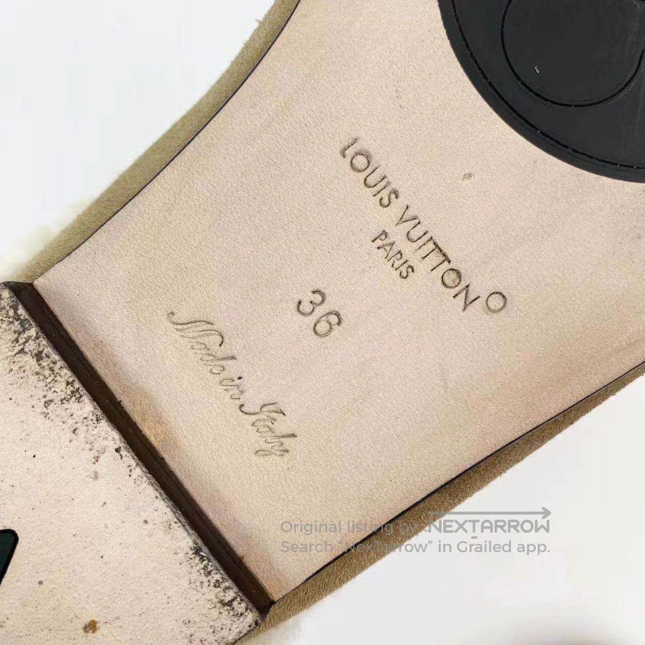 Louis Vuitton Louis Vuitton Gold label logo suede round toe half slip| Size US 5.5 / IT 35.5 - 7 Thumbnail