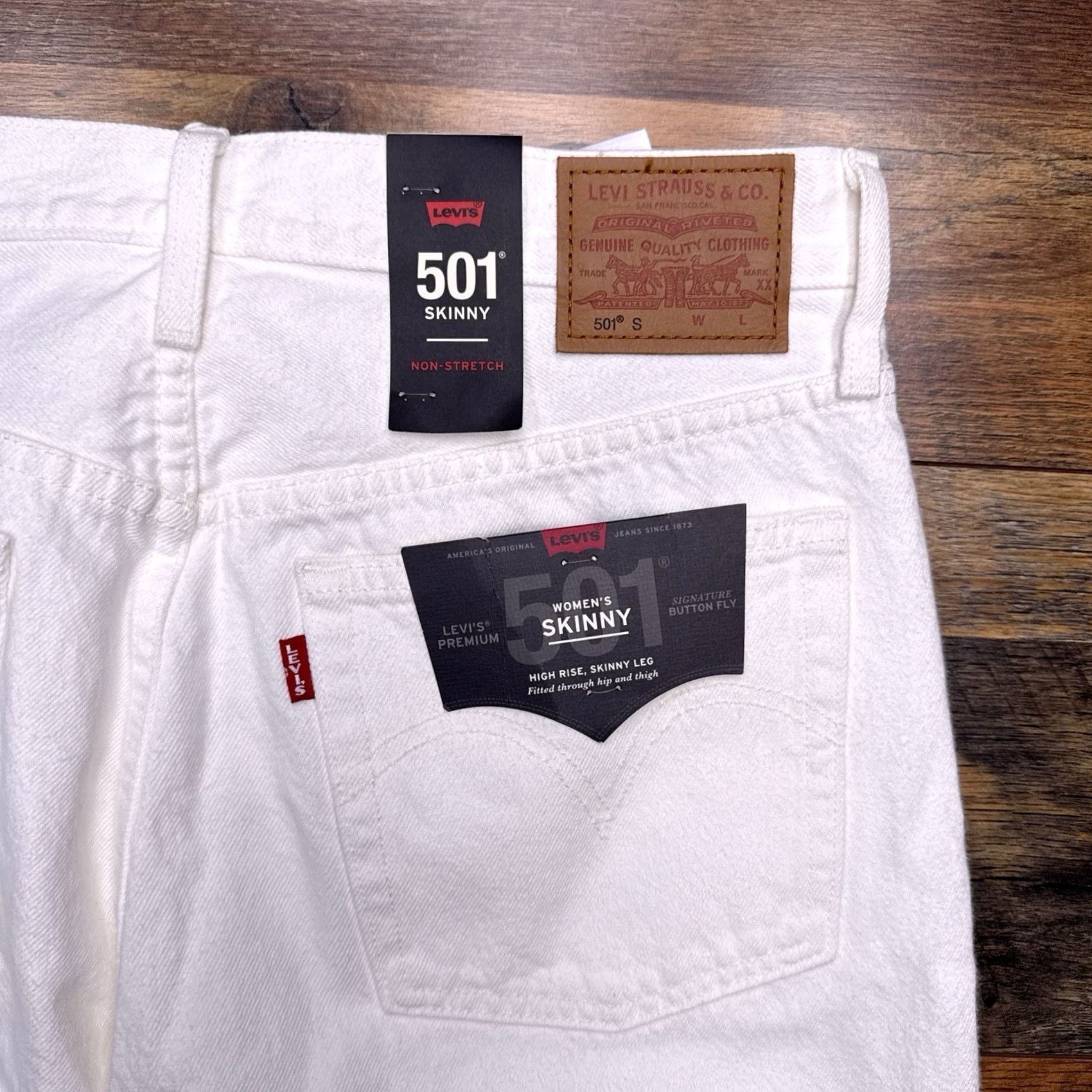 Levi's Levis Premium 501 Skinny Jeans Womens 30x28 High Rise Button Fly Non Stretch New Size 30" / US 8 / IT 44 - 2 Thumbnail