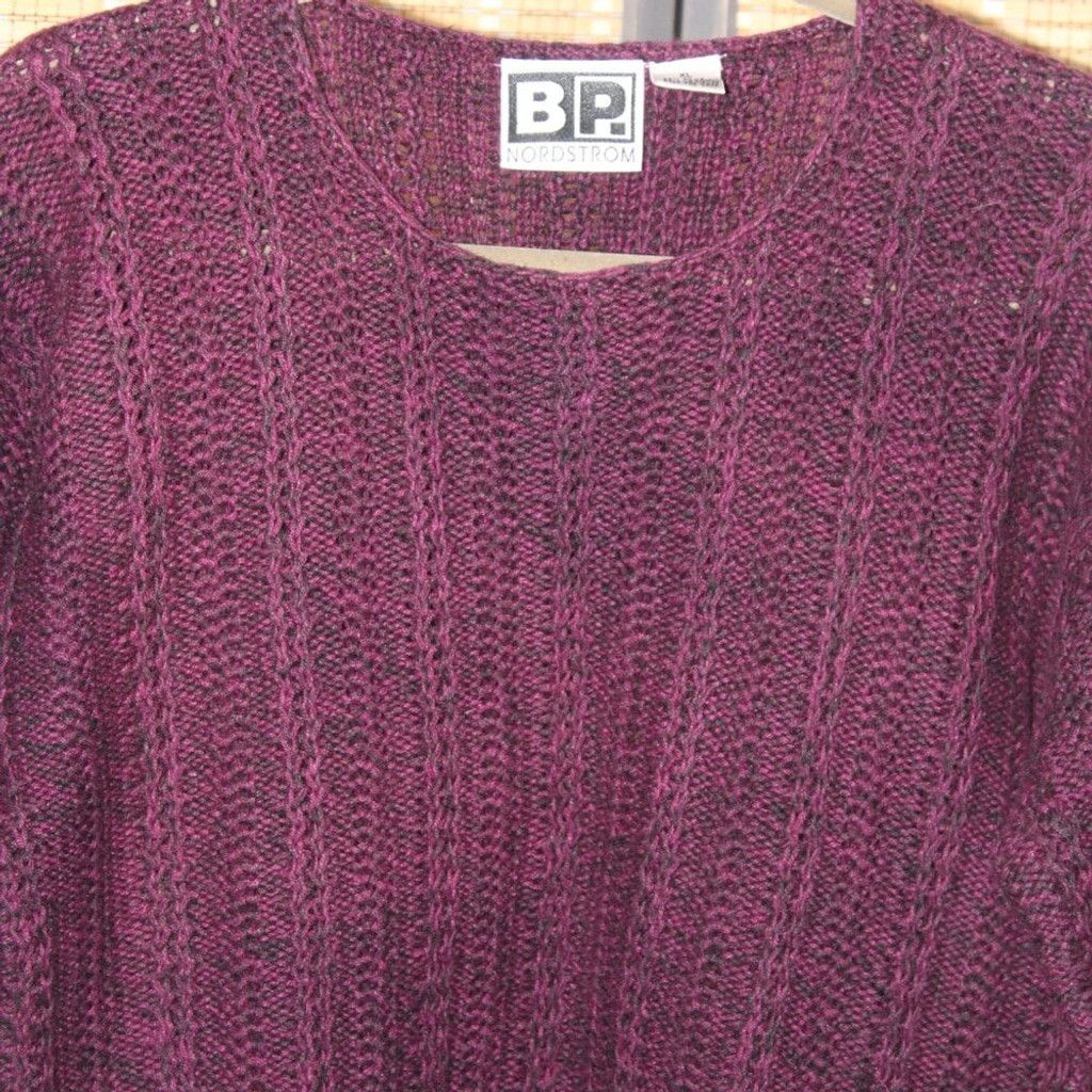 Nordstrom BP Nordstroms Mottled Magenta and Black Crew Neck Sweater Size XL / US 12-14 / IT 48-50 - 2 Thumbnail
