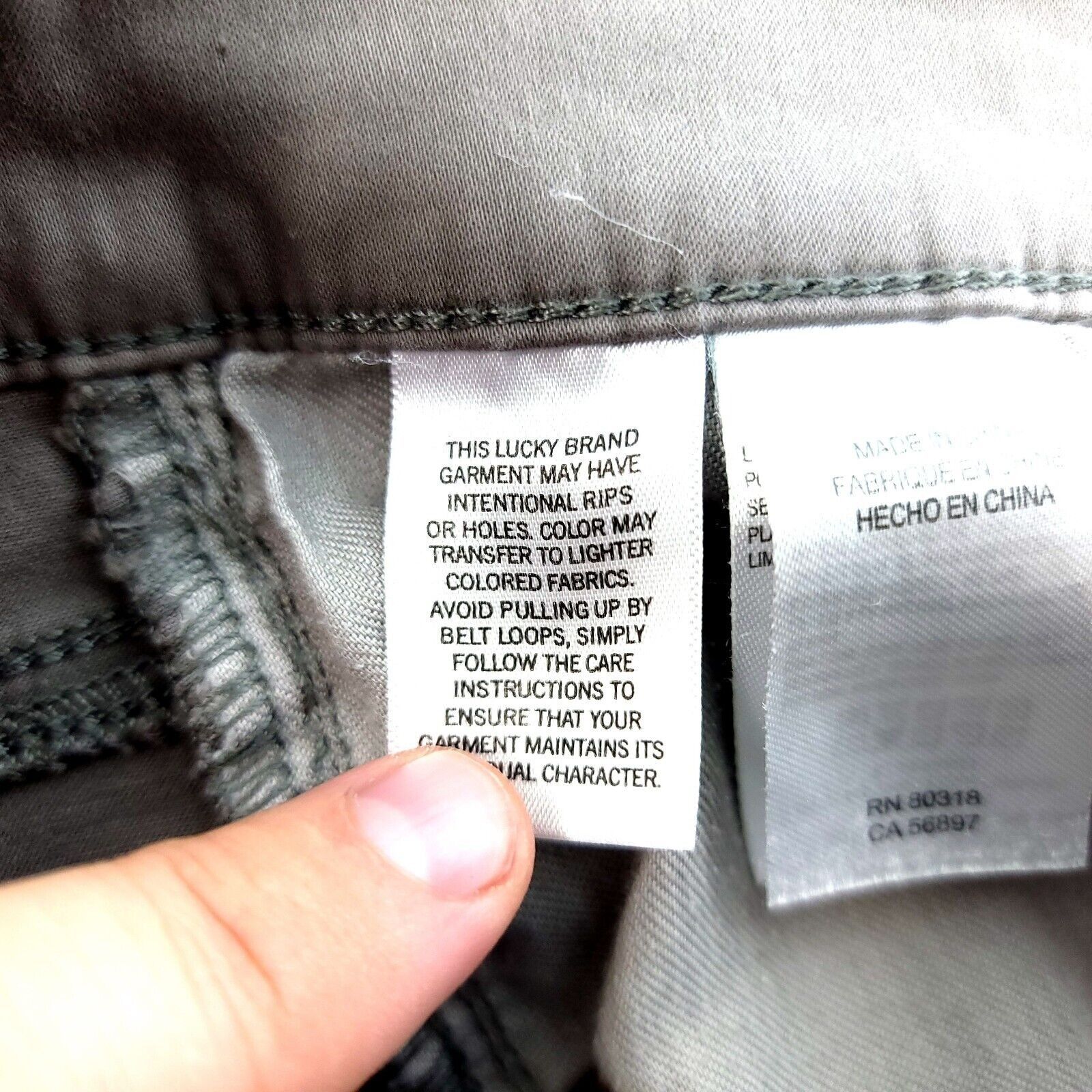 Lucky Brand DAMAGED Lucky Brand 223 Straight Beige Cotton Mid Rise Jeans Size US 36 / EU 52 - 14 Thumbnail