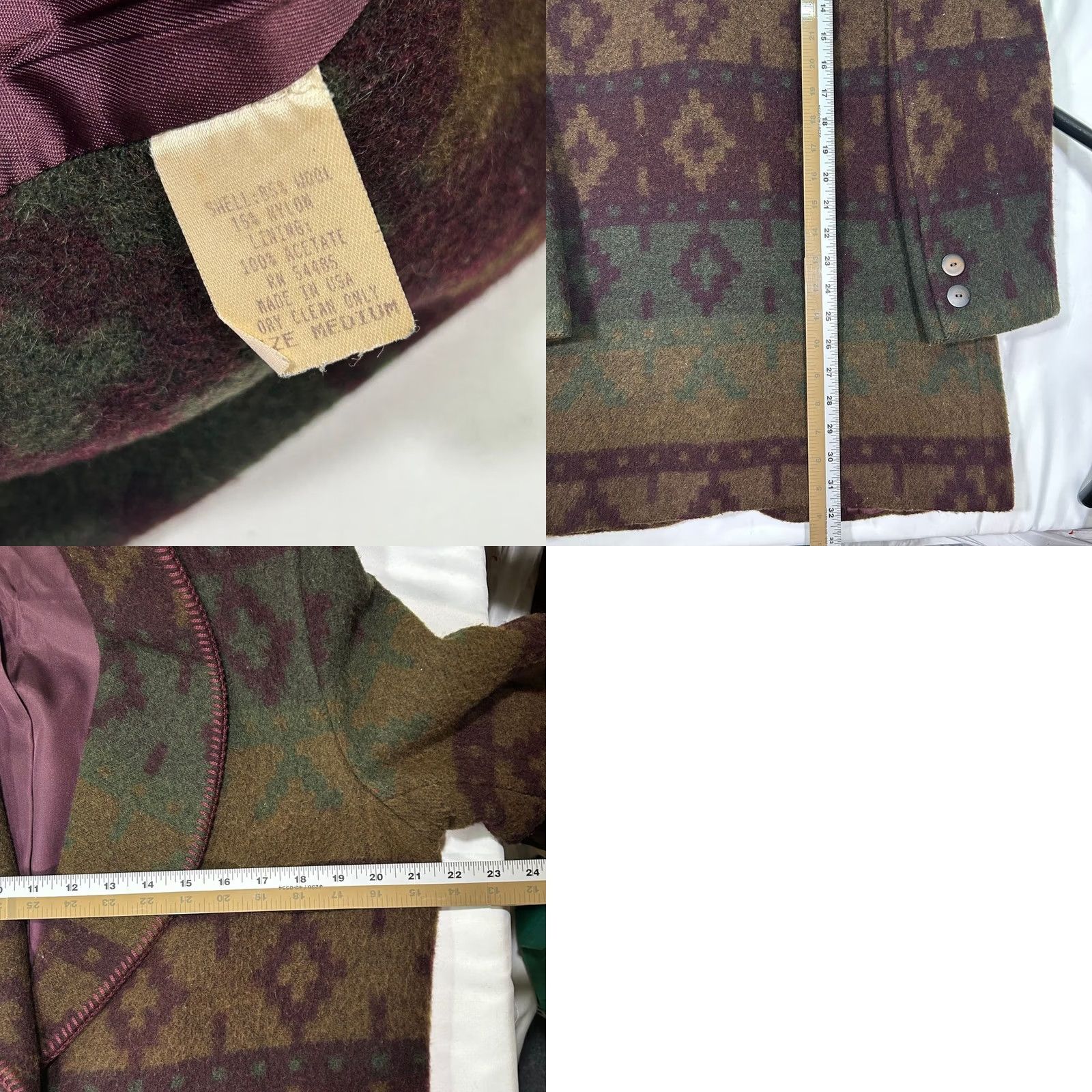 American Eagle Outfitters VINTAGE American Eagle Outfitters For Her Wool Coat Jacket Womens M Brown Southwestern Aztec Pattern Pea Coat Shawl Collar 70s 80s Womens Medium Mens? Size M / US 6-8 / IT 42-44 - 8 Thumbnail