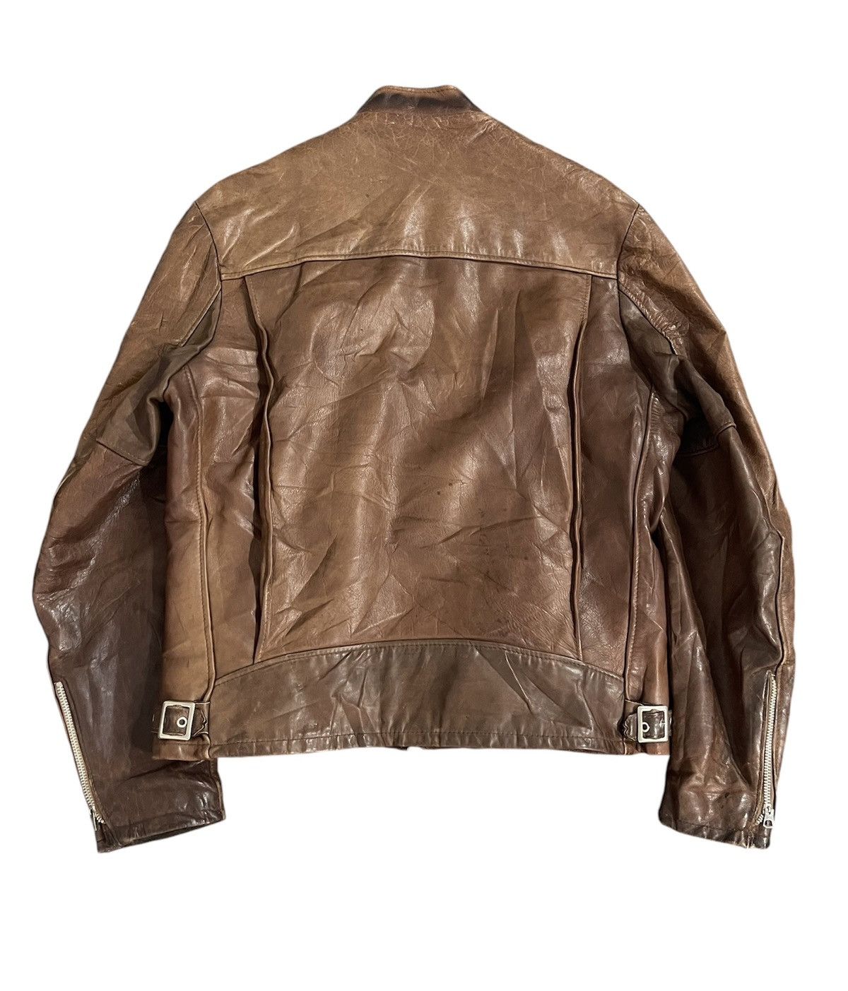 Schott SCHOTT CAFE RACER LEATHER BIKER JACKET Size US L / EU 52-54 / 3 - 2 Thumbnail