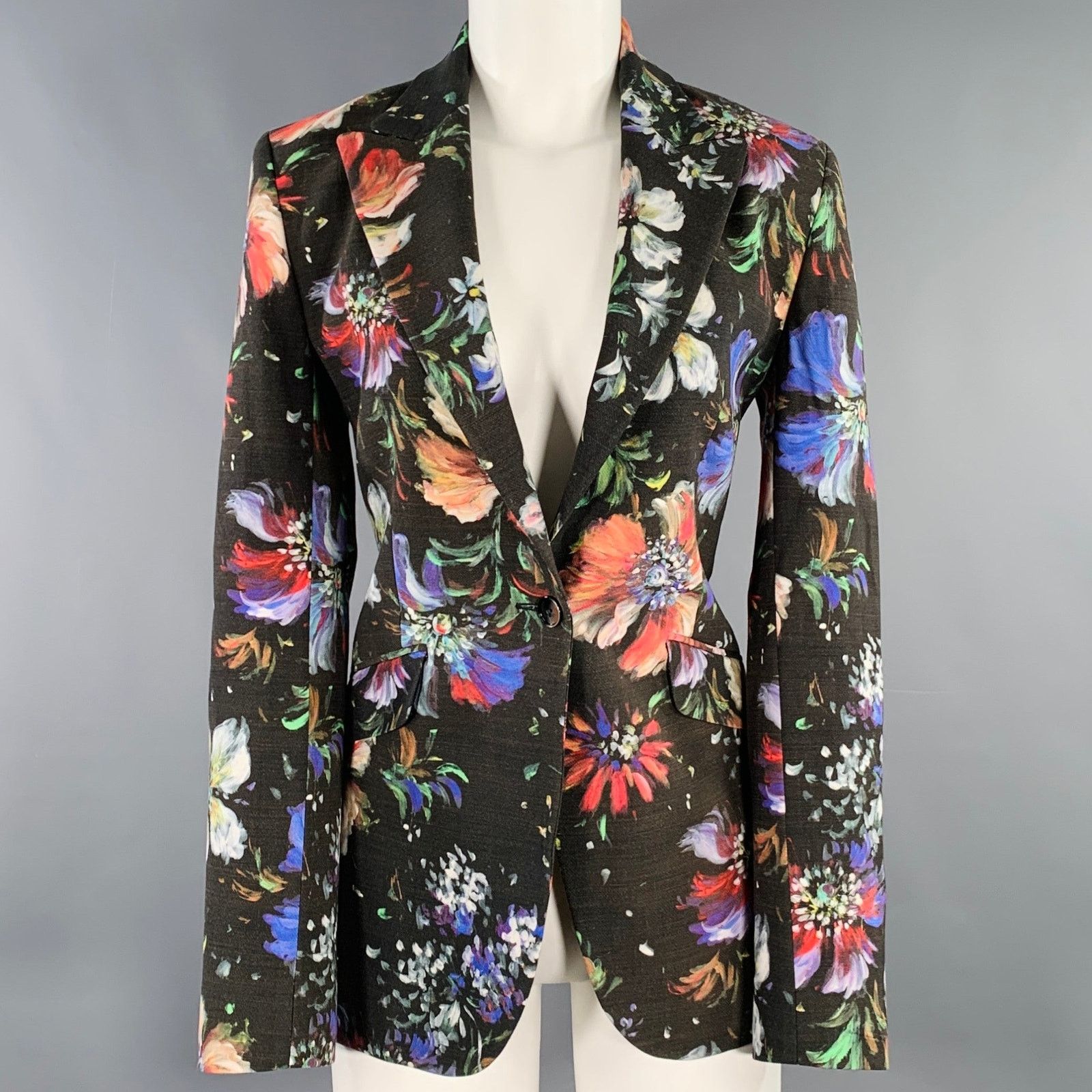 Robert Graham Size 4 Black Multi Color Viscose Blend Jacket Blazer Size S / US 4 / IT 40 - 1 Thumbnail
