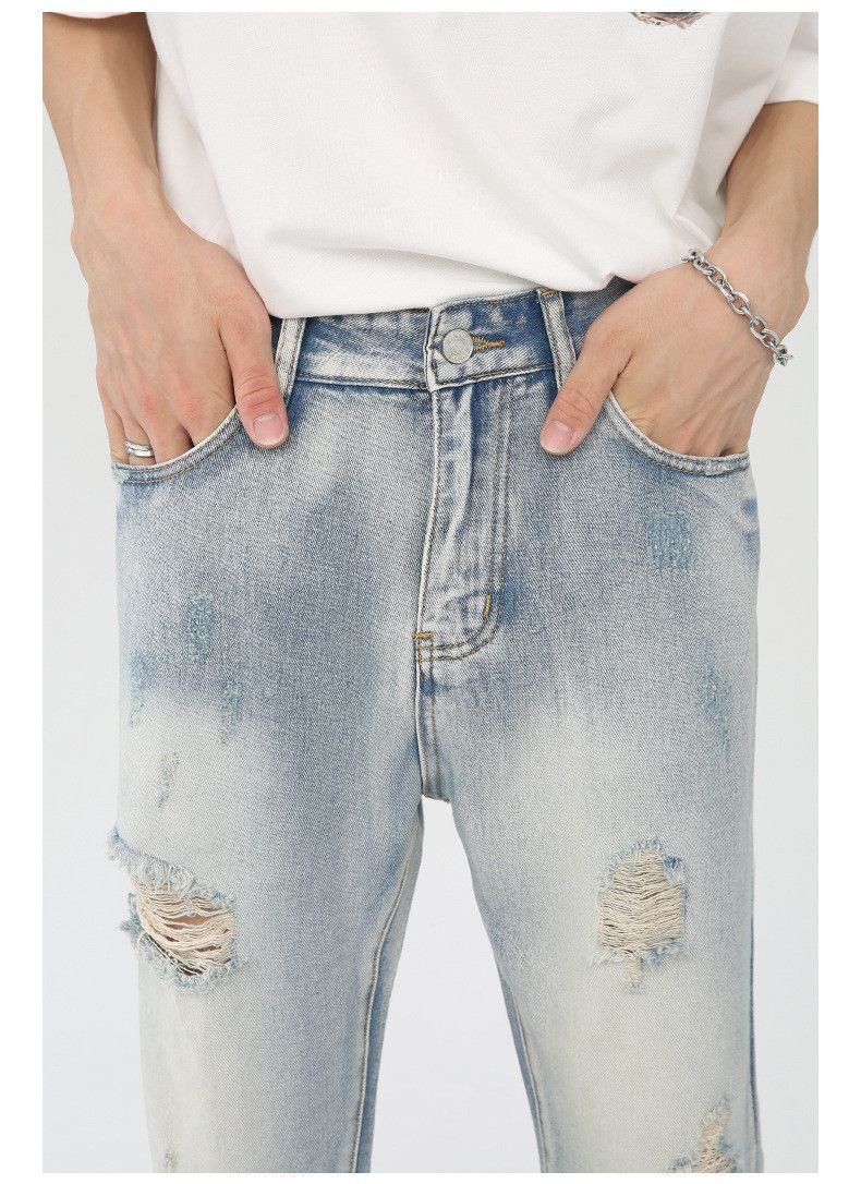 Japanese Brand × Jean High Street Hip Hop Retro Washed Zipper Ripped Jeans Size US 32 / EU 48 - 5 Thumbnail