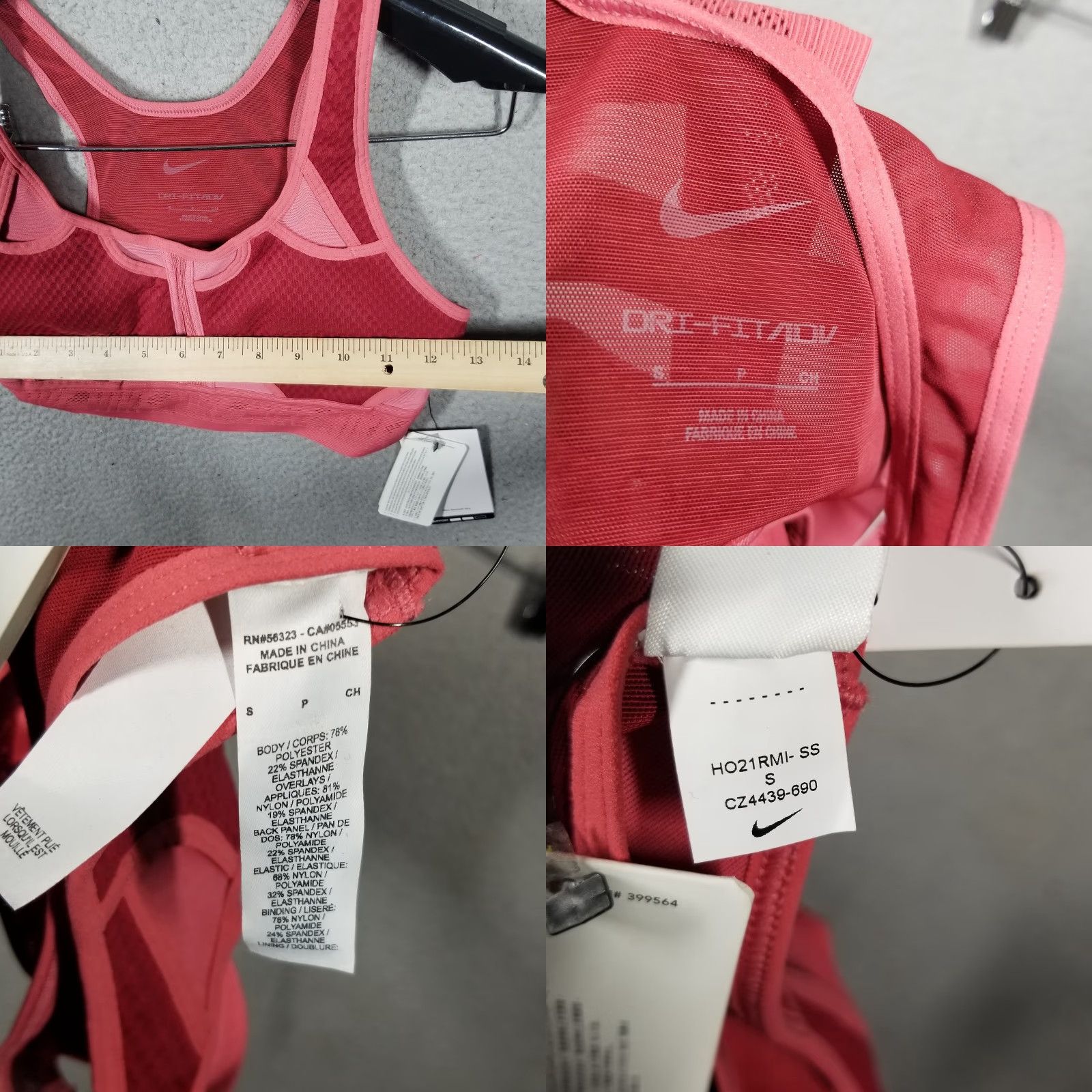 Nike Nike Sports Bra Women's Small Pink High Support Ultrabreathe Padded Activewear Size ONE SIZE - 8 Thumbnail
