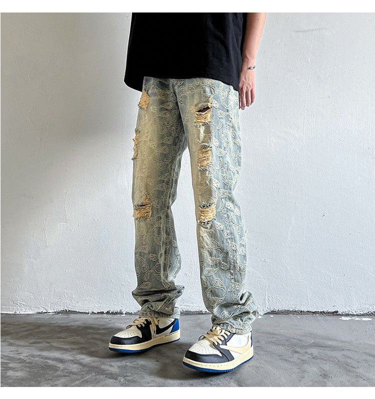 Japanese Brand Men's American washed distressed vintage ripped jeans Size US 32 / EU 48 - 3 Thumbnail