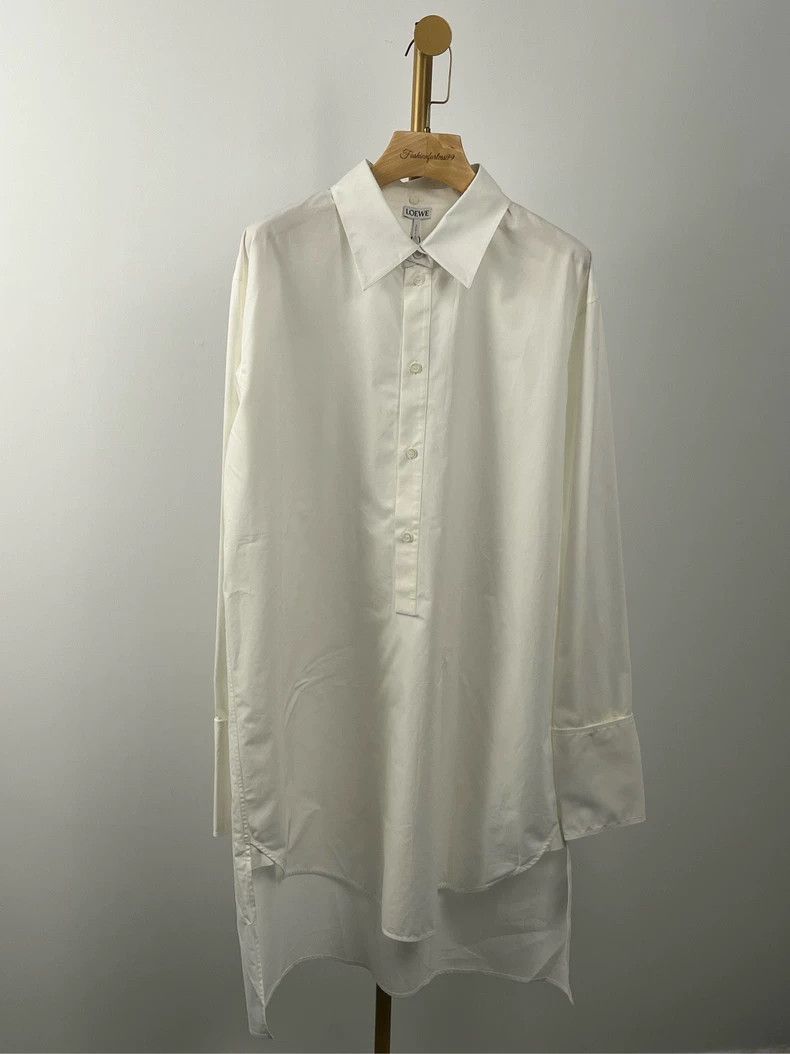 Loewe LOEWE White collar long sleeve shirt dress Size XS / US 0-2 / IT 36-38 - 1 Thumbnail
