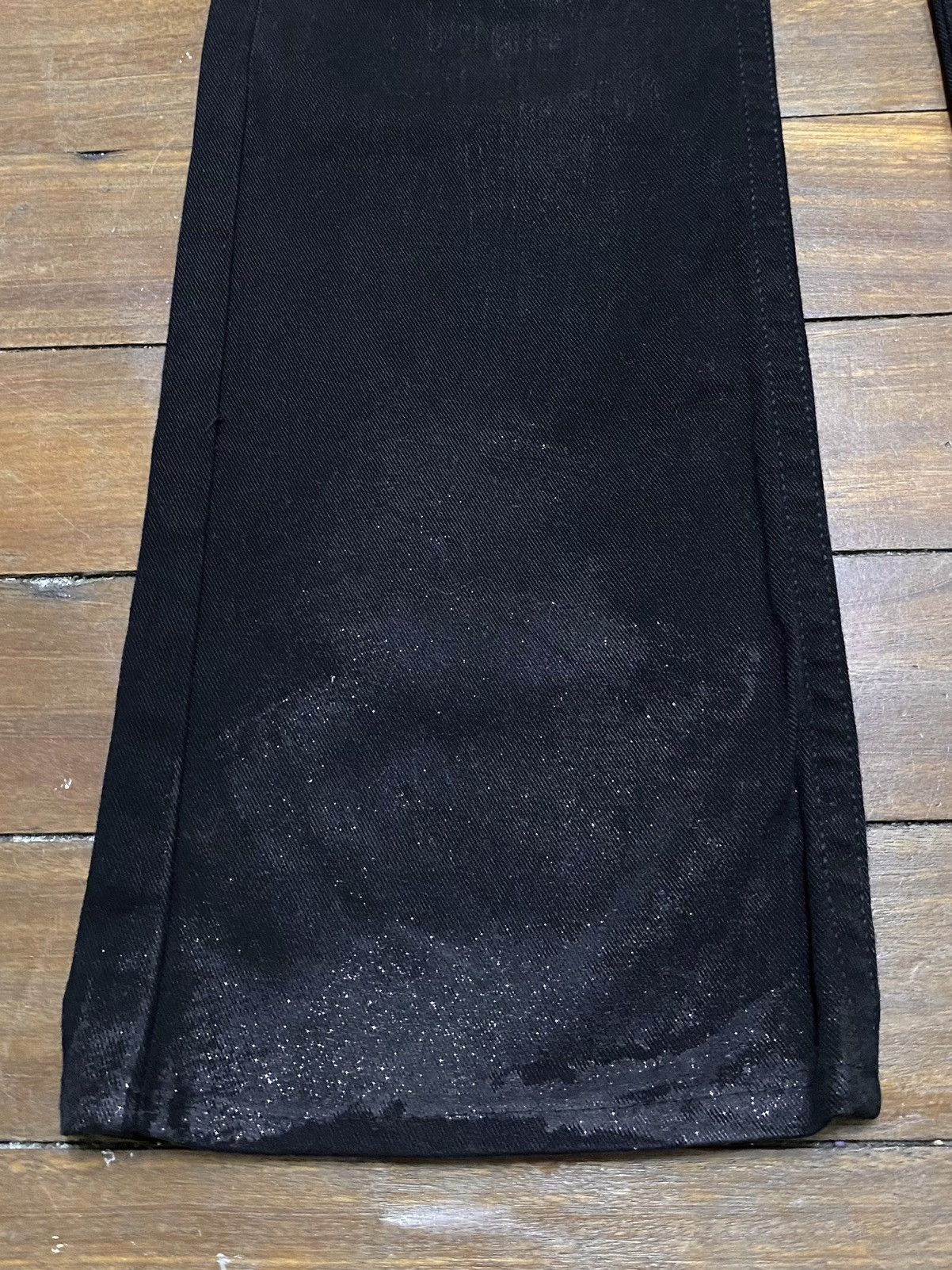Le Grande Bleu (L.G.B.) Rare Vintage Japanese Brand X Frm Flared Waxed Jeans 1990s Size US 28 / EU 44 - 5 Thumbnail