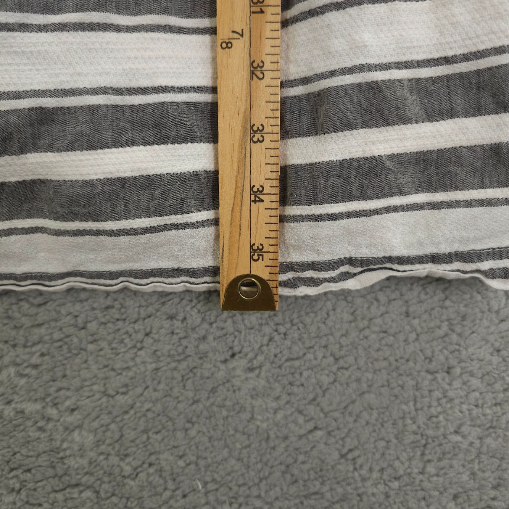 Loft VINTAGE LOFT Dress Womens L Gray White Striped Fit Flare Knee Casual Pockets Size L / US 10 / IT 46 - 7 Thumbnail